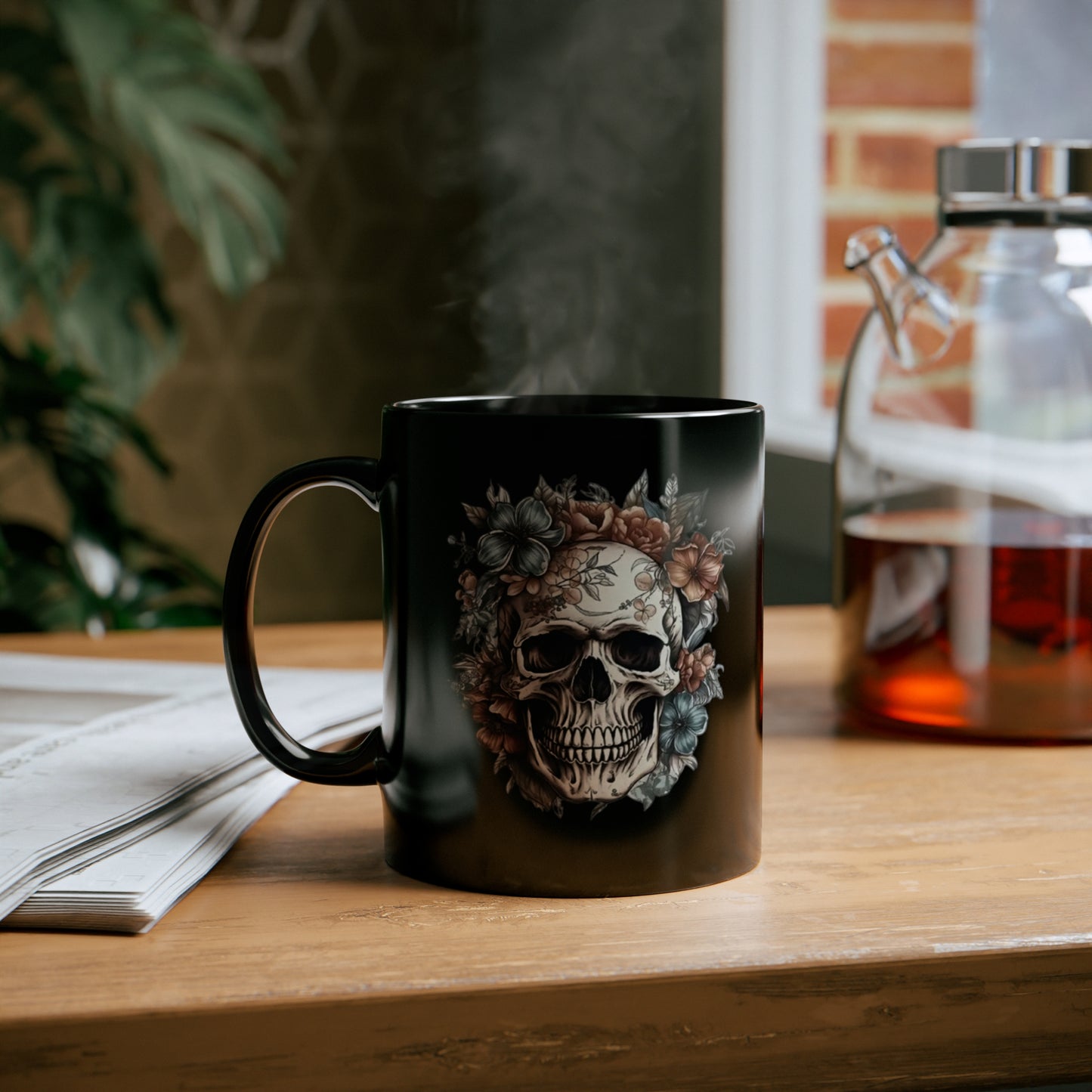 Skull mug 11oz Black Mug