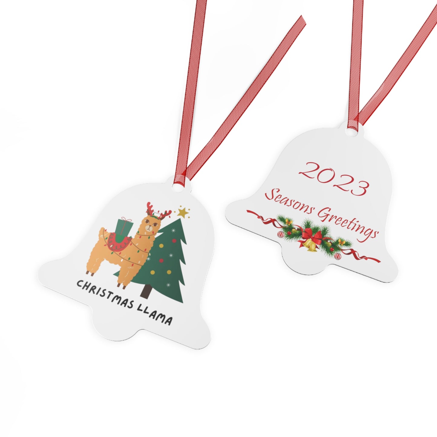 Christmas Llama, Christmas Metal Ornaments