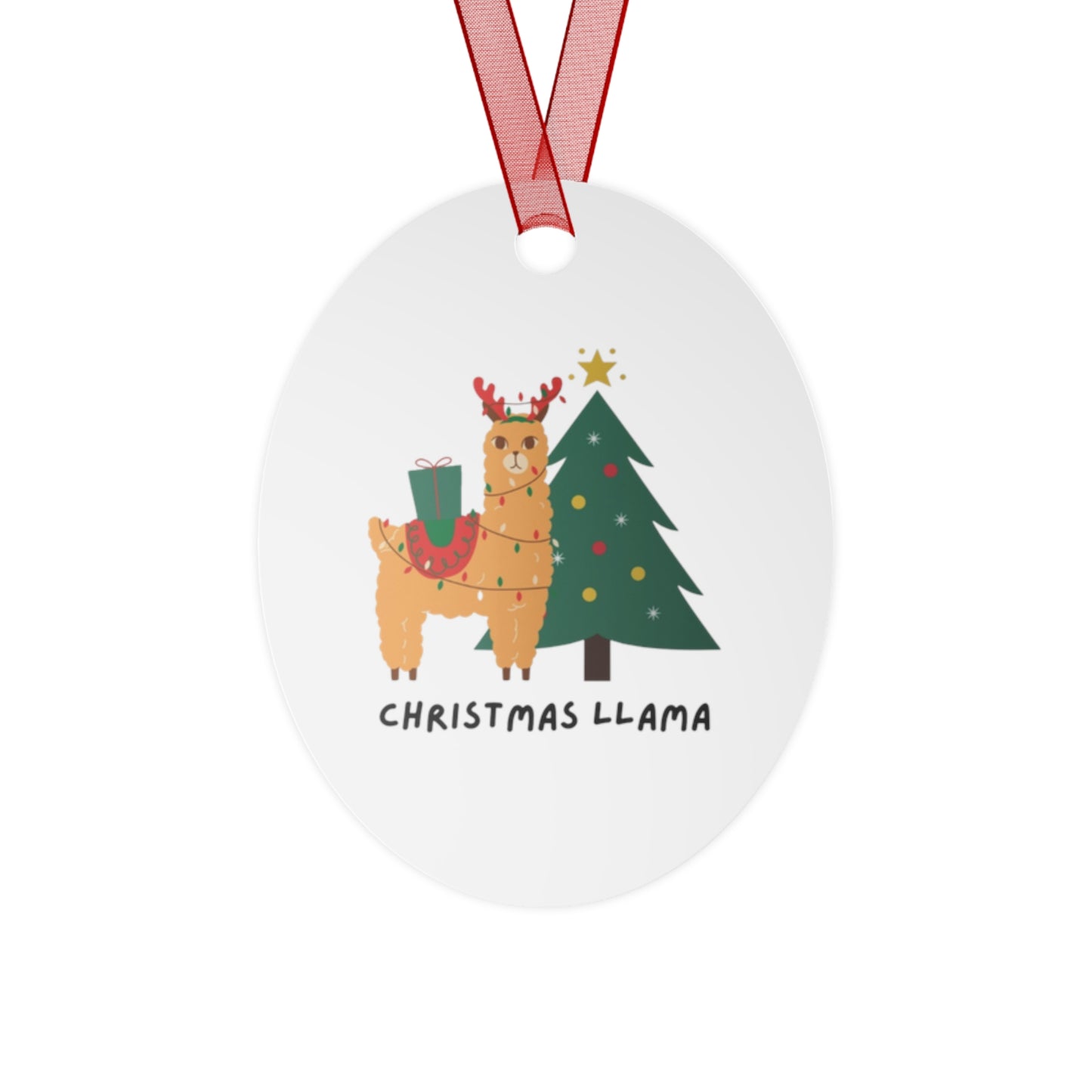 Christmas Llama, Christmas Metal Ornaments