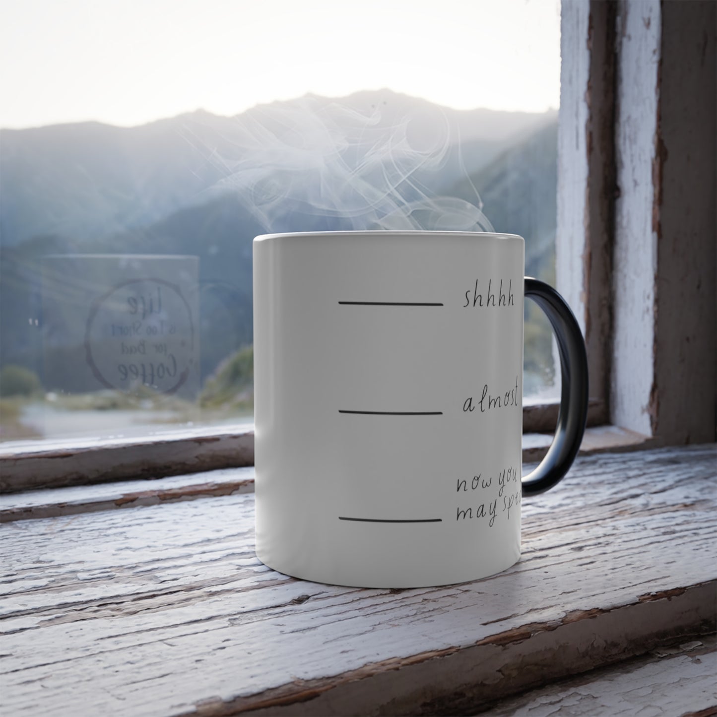 Coffee "life is to short" Color Morphing Mug, 11oz
