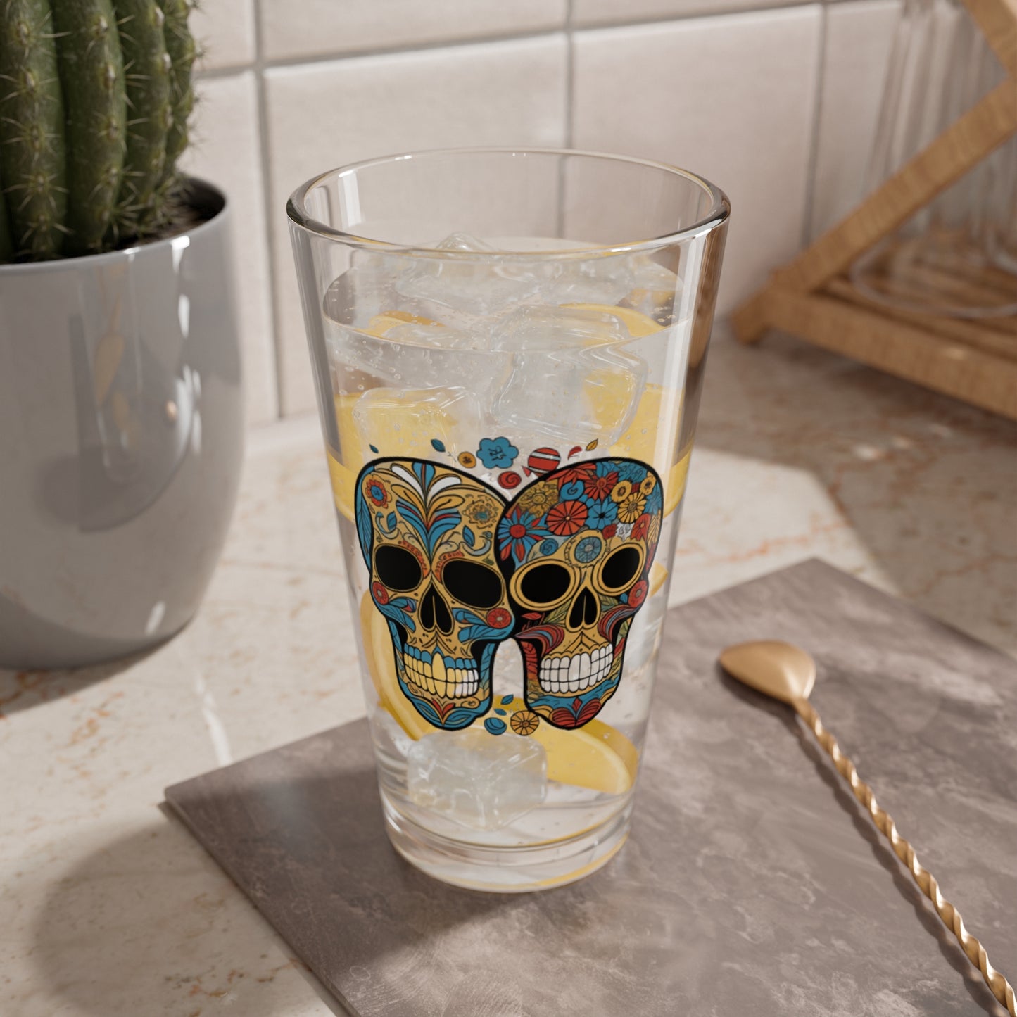 Candy skulls Mixing Glass, 16oz