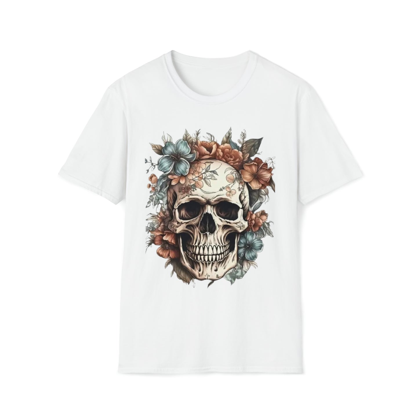 Skull flower Unisex Softstyle T-Shirt