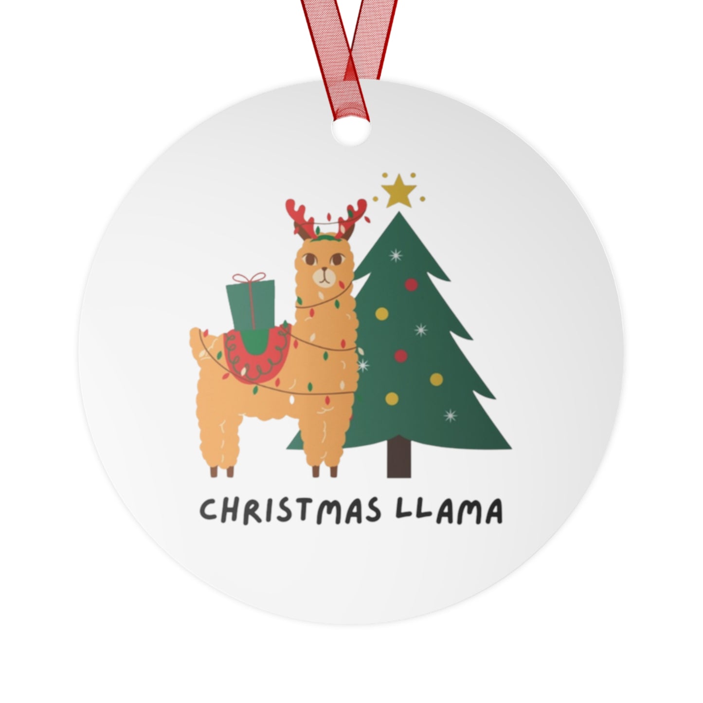 Christmas Llama, Christmas Metal Ornaments