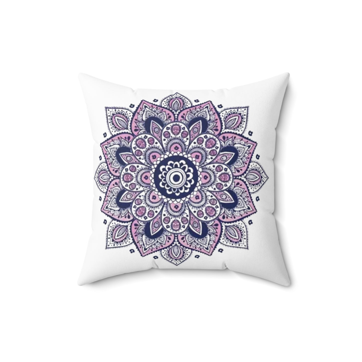 Purple Mandala Spun Polyester Square Pillow