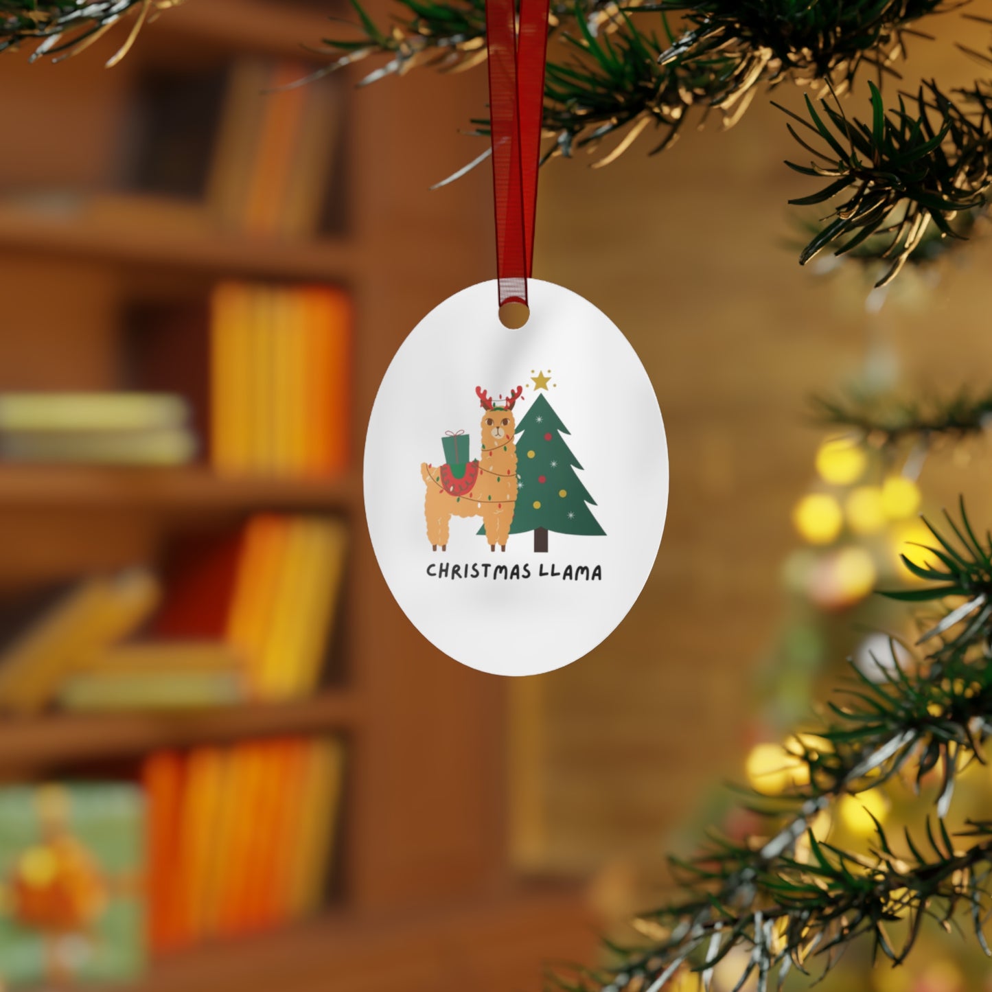 Christmas Llama, Christmas Metal Ornaments