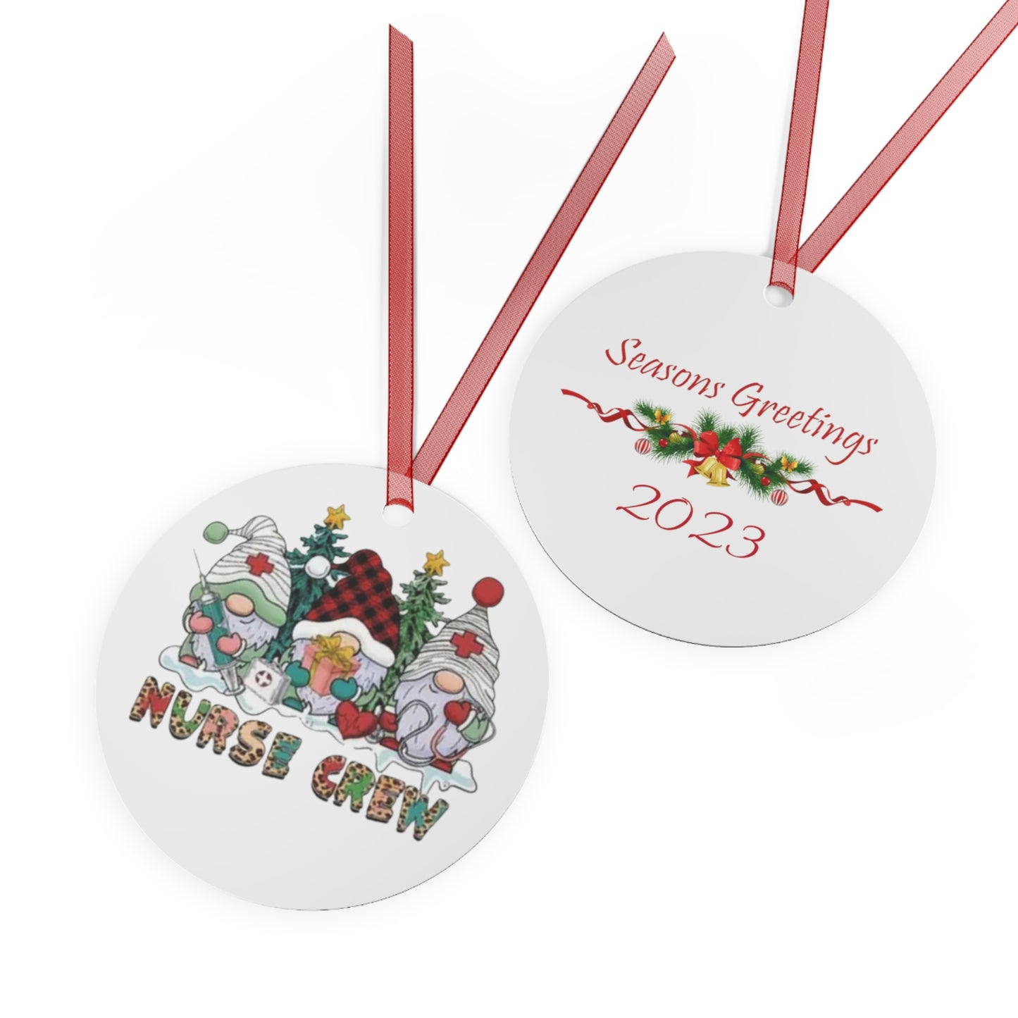 Nurse Christmas Metal Ornaments