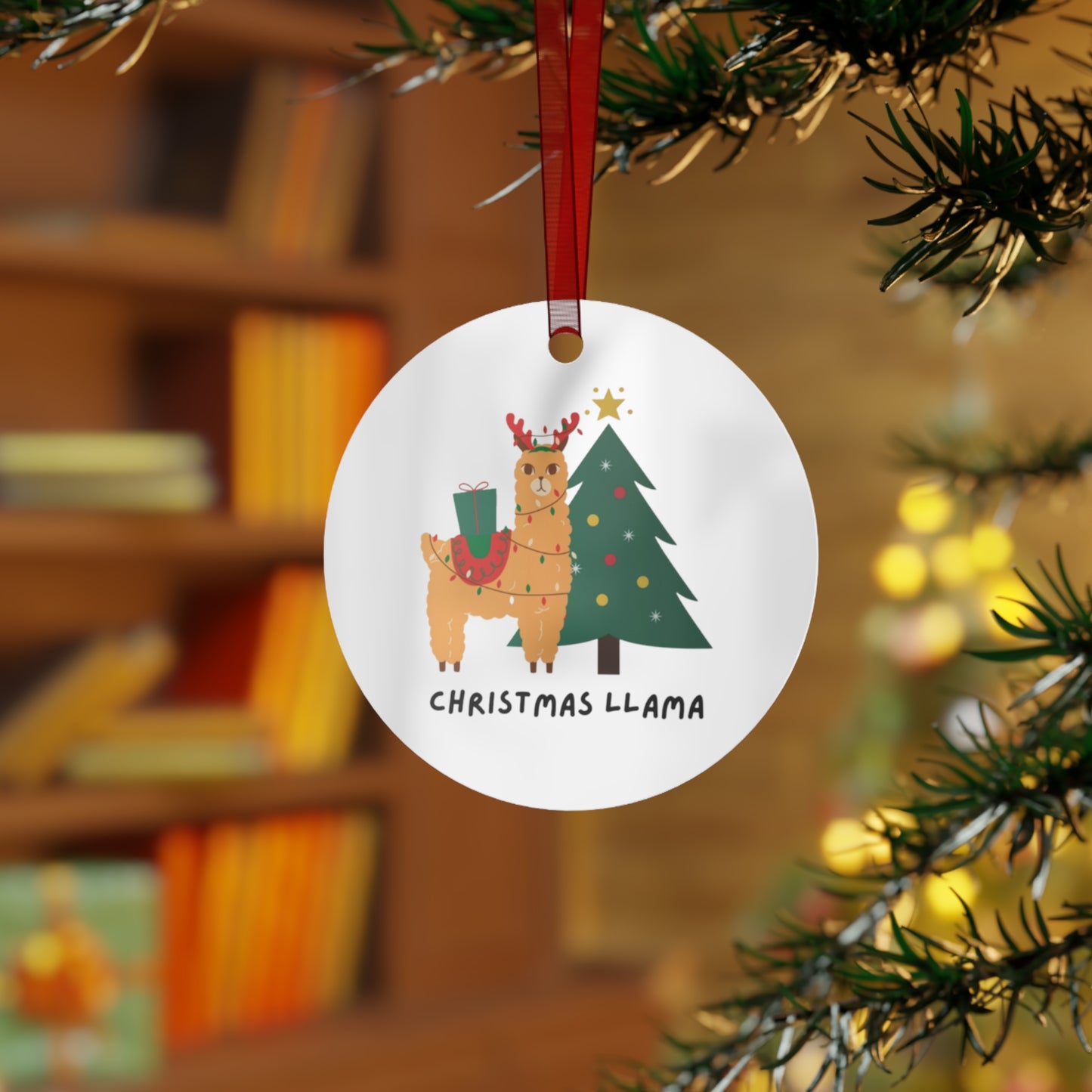 Christmas Llama, Christmas Metal Ornaments