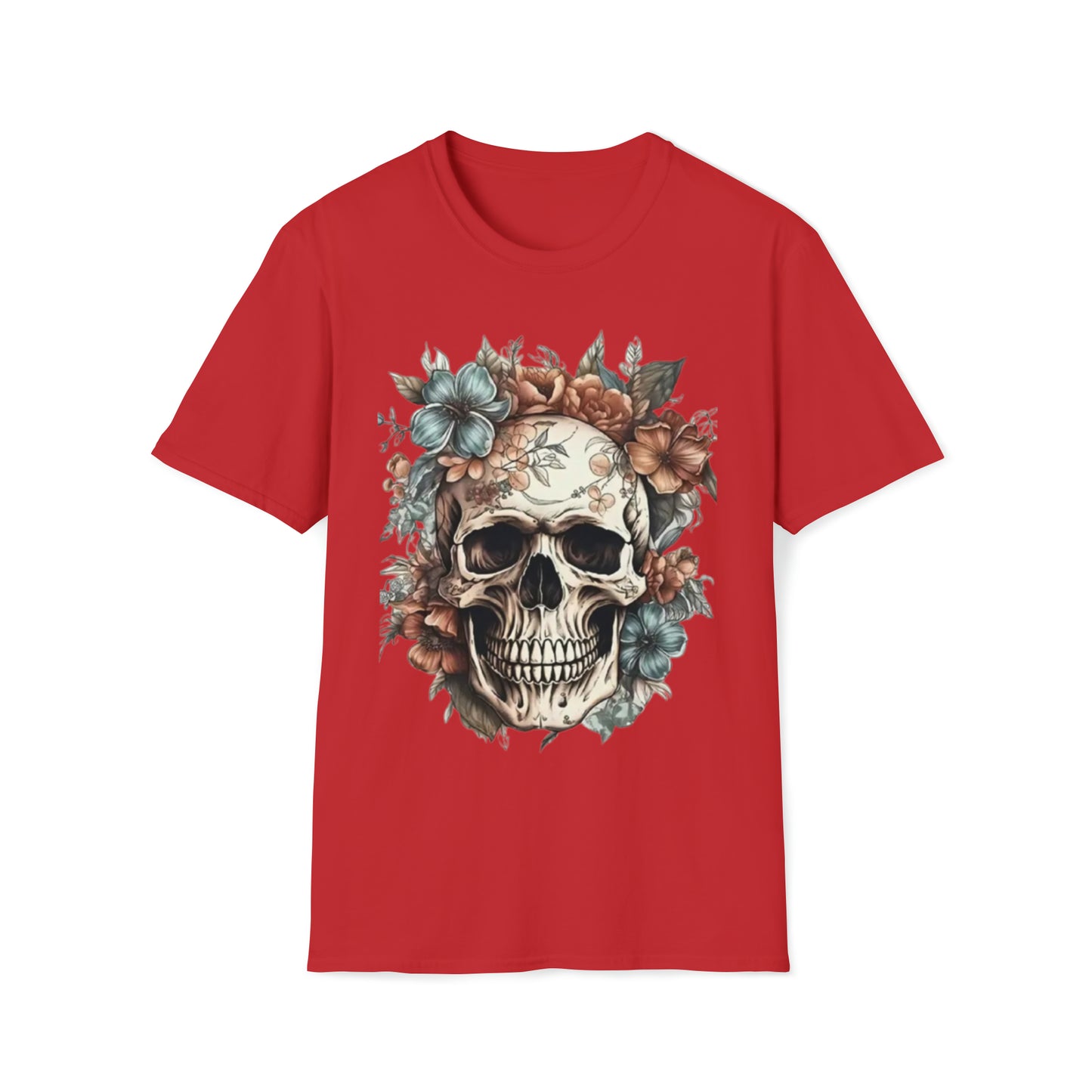 Skull flower Unisex Softstyle T-Shirt