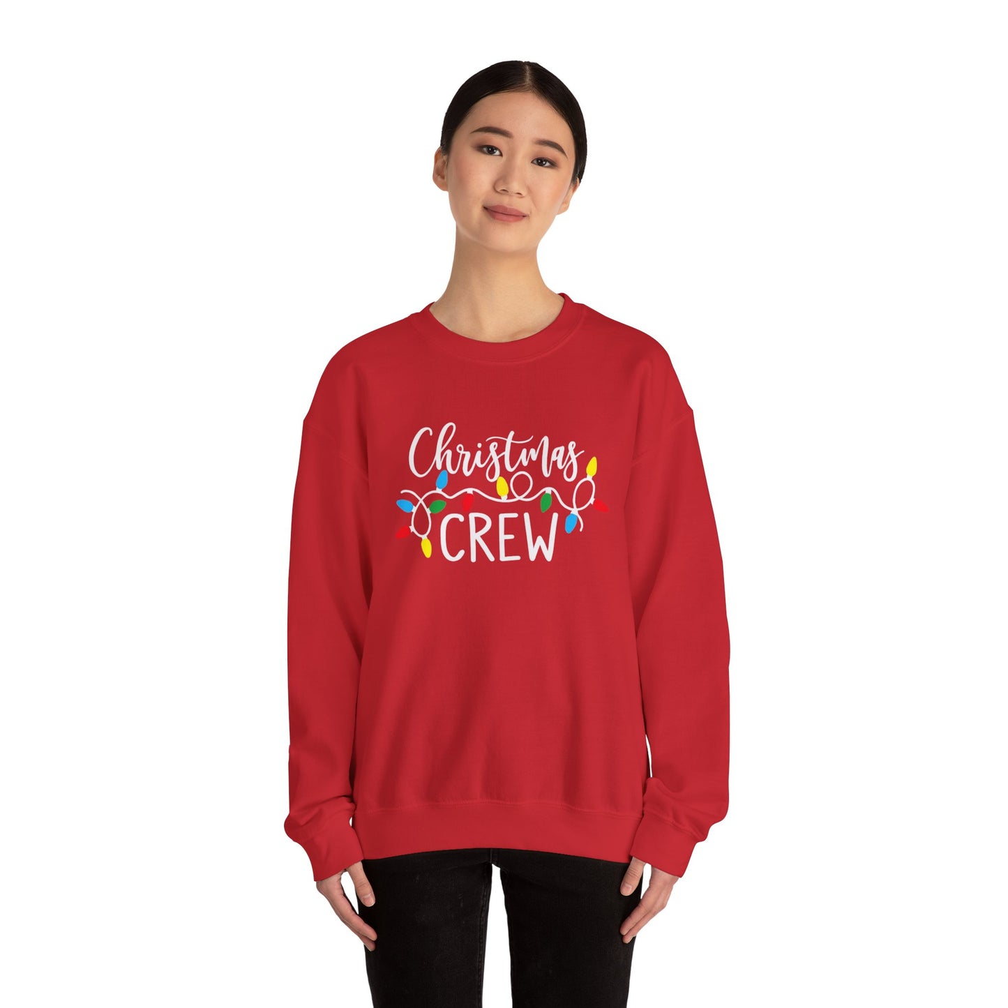 Christmas Crew sweatshirt Matching Family Christmas Shirts Holiday Lights Graphic Tee Cute Xmas Shirt for Women Festive Holiday Party top