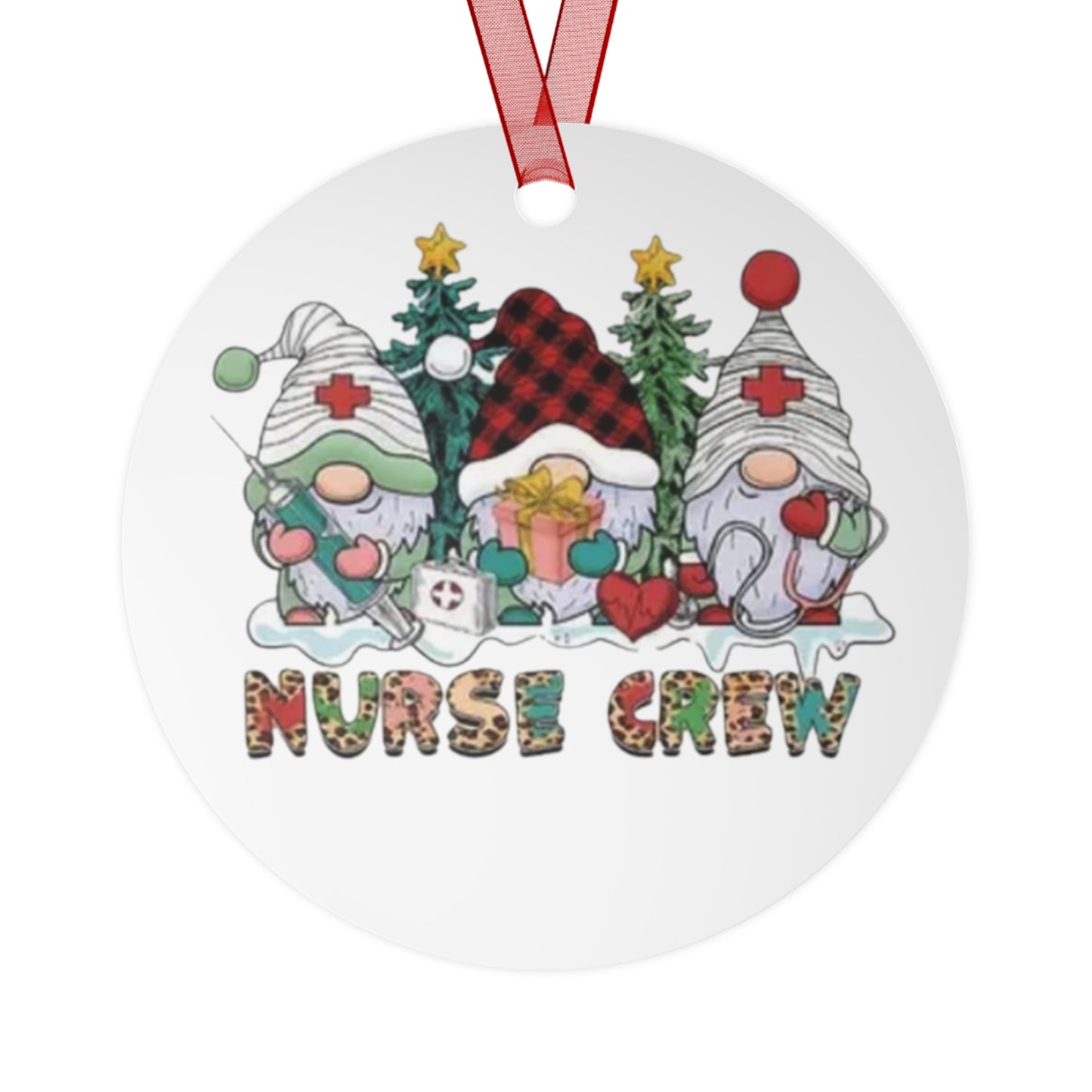 Nurse Christmas Metal Ornaments