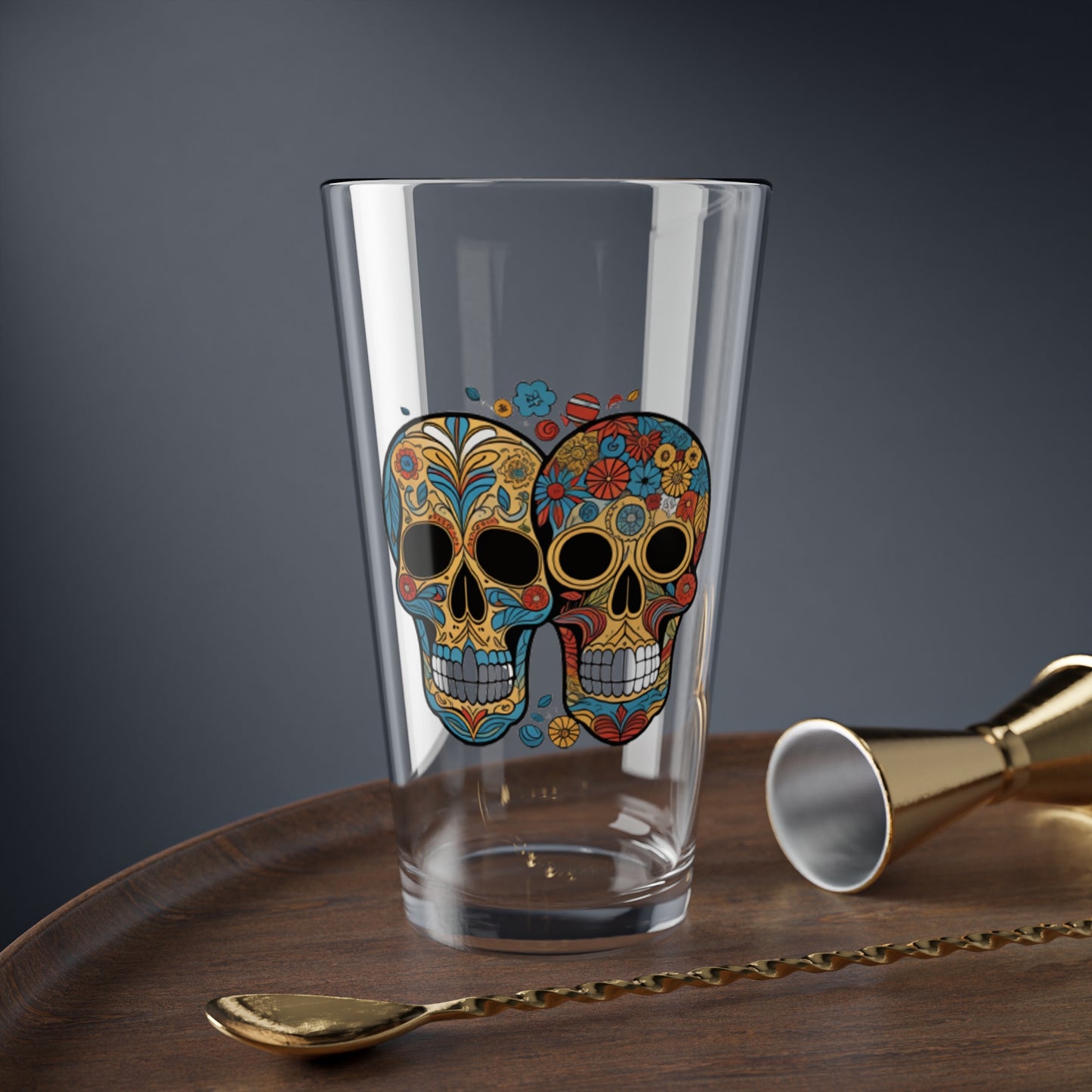 Candy skulls Mixing Glass, 16oz