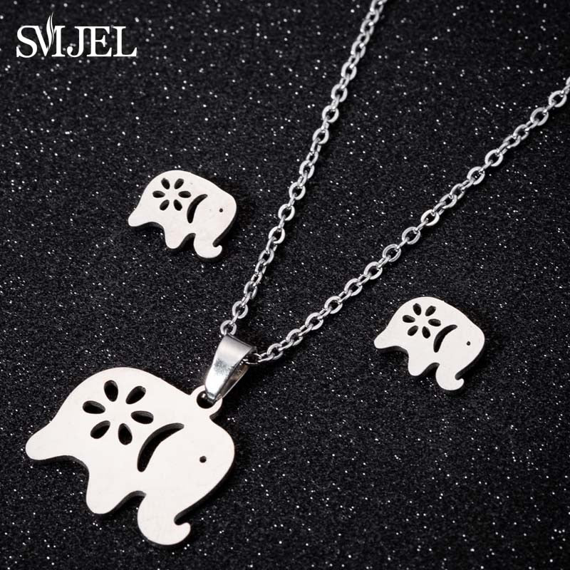 Stainless Steel Paw Necklace Earring for Women Simple Hollow Dog Paw Jewelry Sets Cute Cat Pendant Nekclaces 2023 Birthday Gift