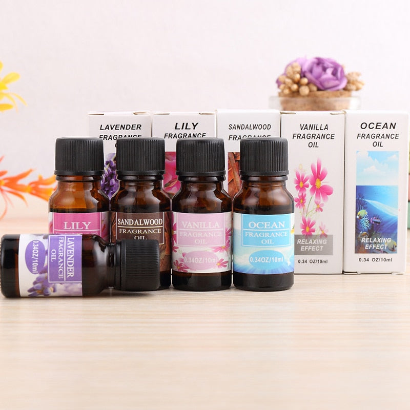 10ml Essential Oils 100% Pure Natural For Diffuser Burner Organic Body Relax Skin Care Air Freshening Humidifier Oil TSLM1