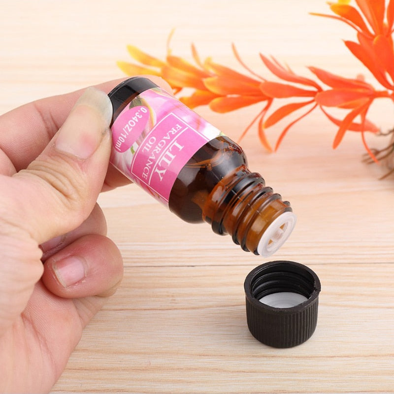 10ml Essential Oils 100% Pure Natural For Diffuser Burner Organic Body Relax Skin Care Air Freshening Humidifier Oil TSLM1