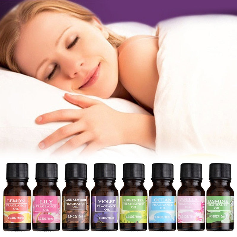 10ml Essential Oils 100% Pure Natural For Diffuser Burner Organic Body Relax Skin Care Air Freshening Humidifier Oil TSLM1