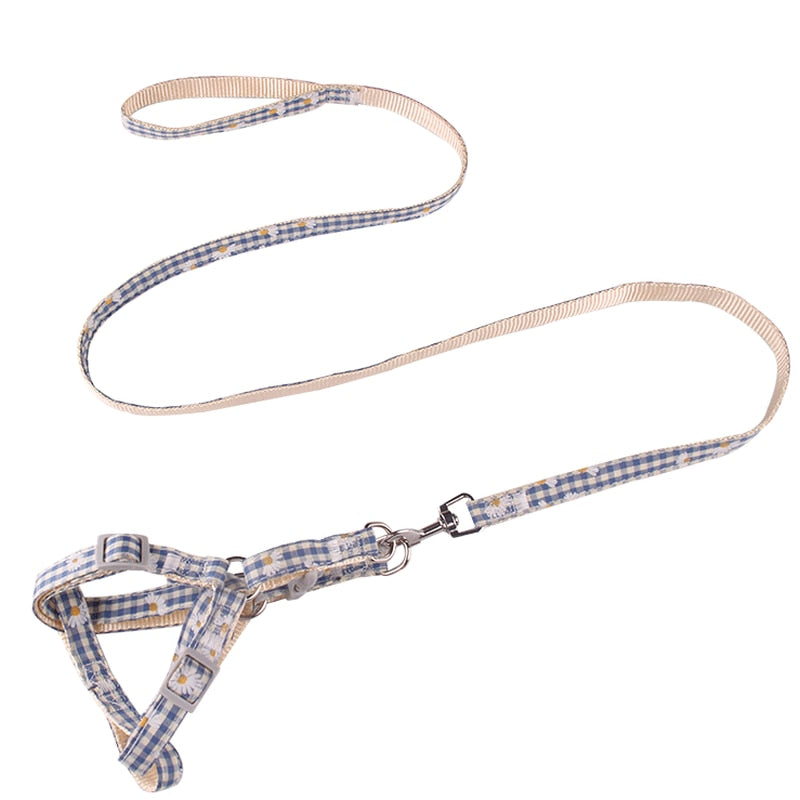 Pet Leash Small Medium Dog Leash Small Daisy Lattice Chest Harness Pet Supplies Pet Products for Dog Harness Fashion