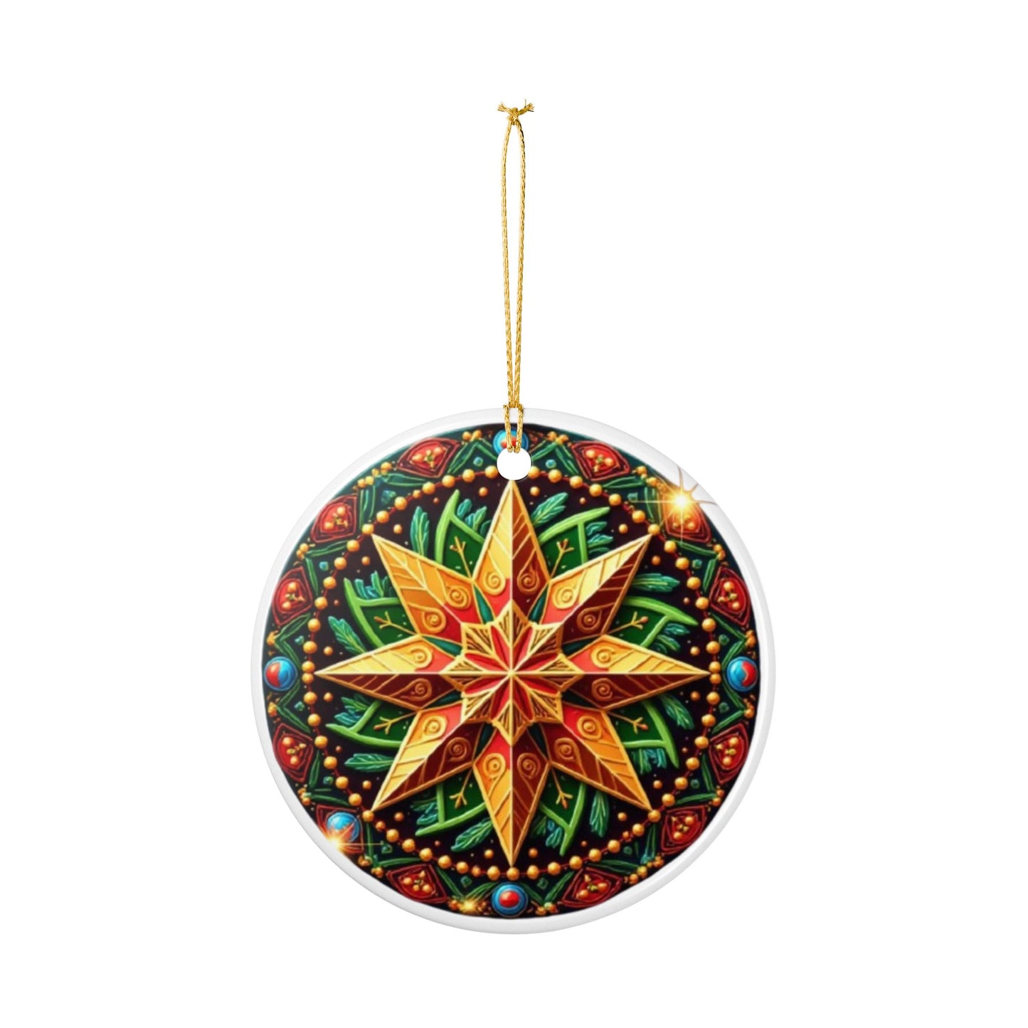 Ceramic Ornaments, Holiday Ornament Gift, Tree Trimming Decoration, Double-Sided Print, Festive Christmas Bauble, Friends and Family Gift