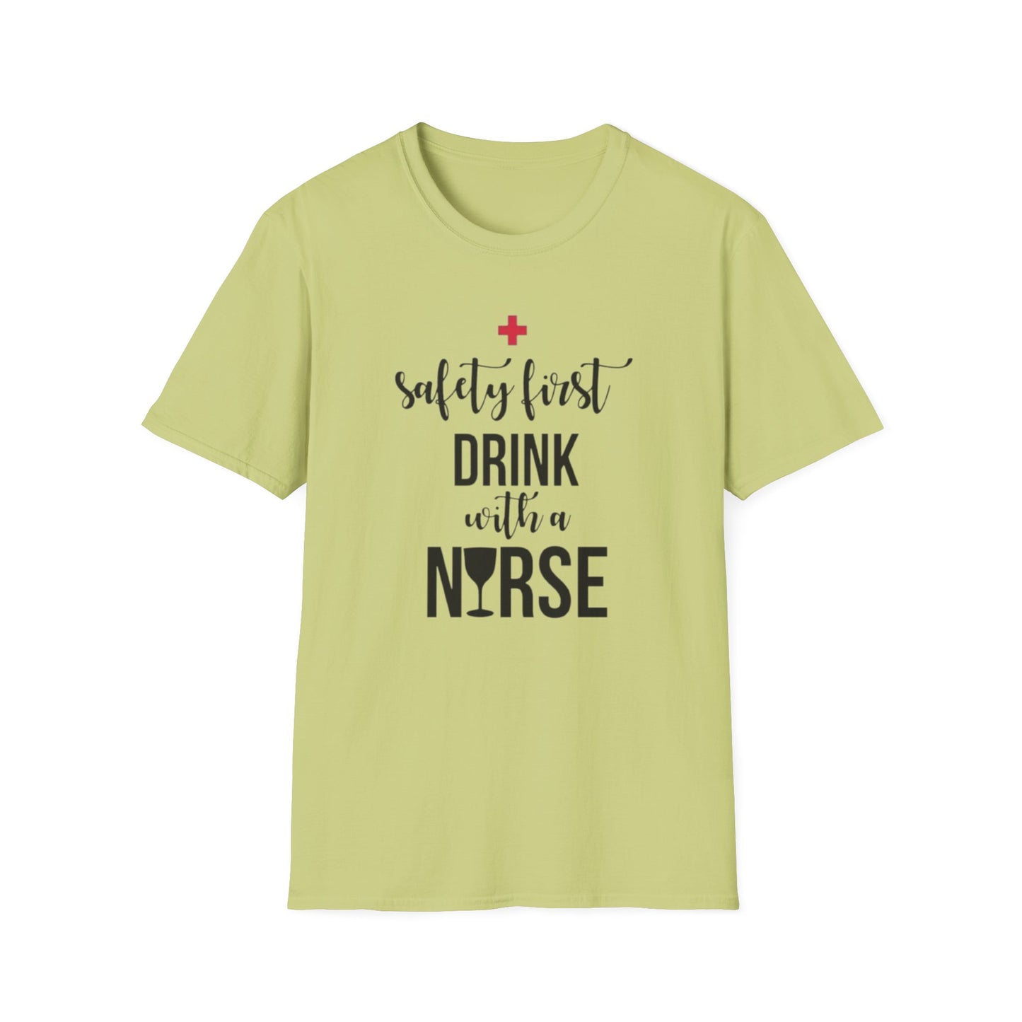 Nurse Drinking Shirt, Funny Healthcare Tee, Safety First Nurse Gift, Hospital Staff T-Shirt, Medical Worker Apparel