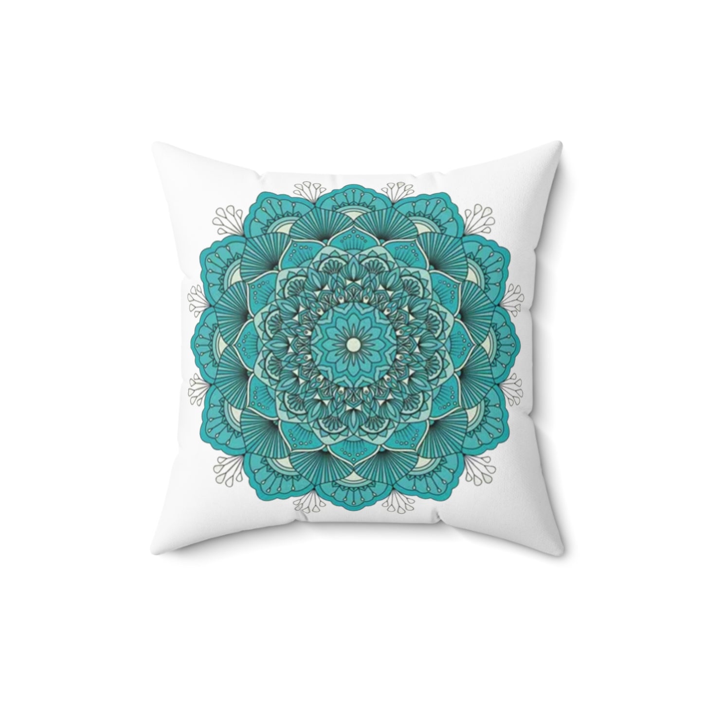 Blue Mandala Spun Polyester Square Pillow