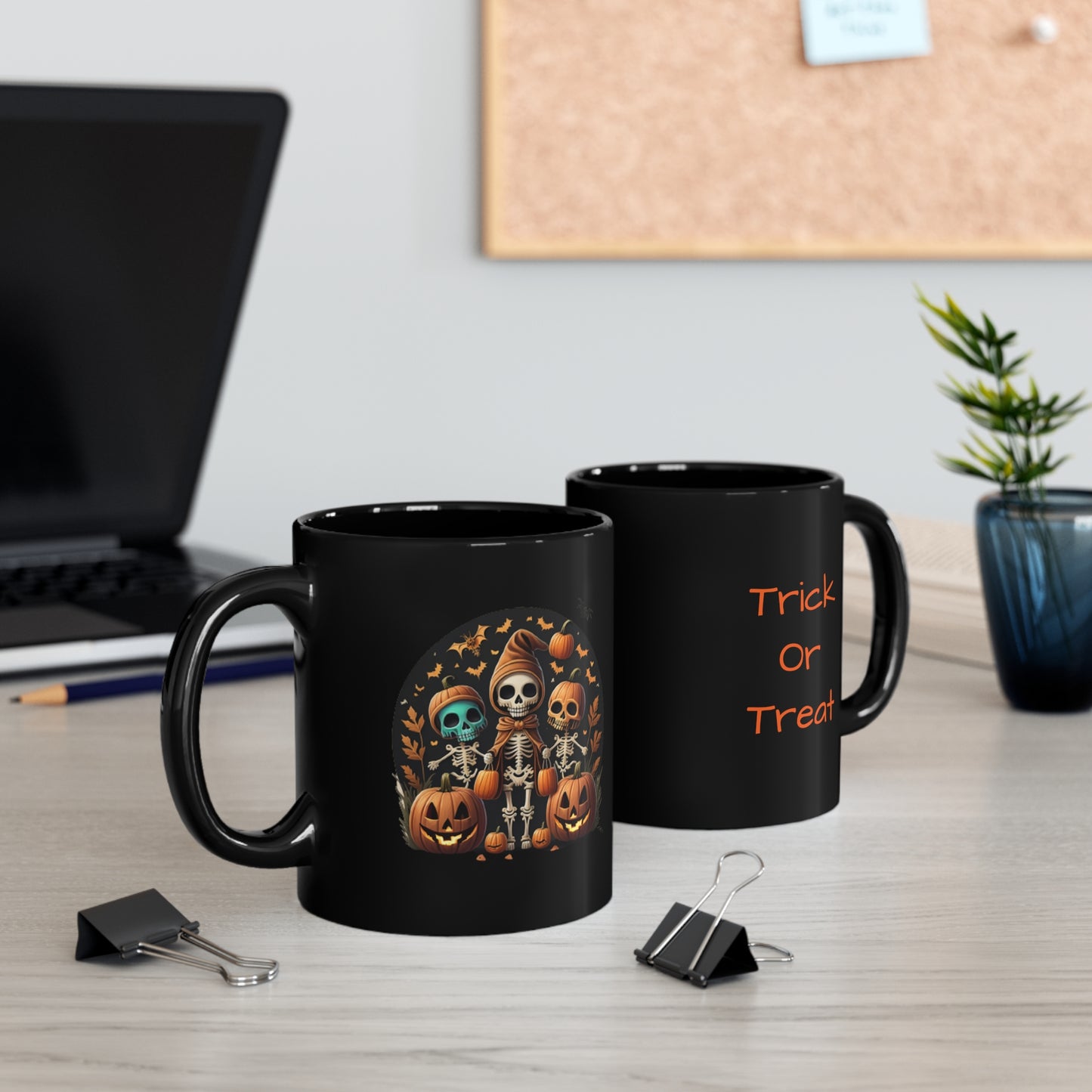 Skeleton trio 11oz Black Mug