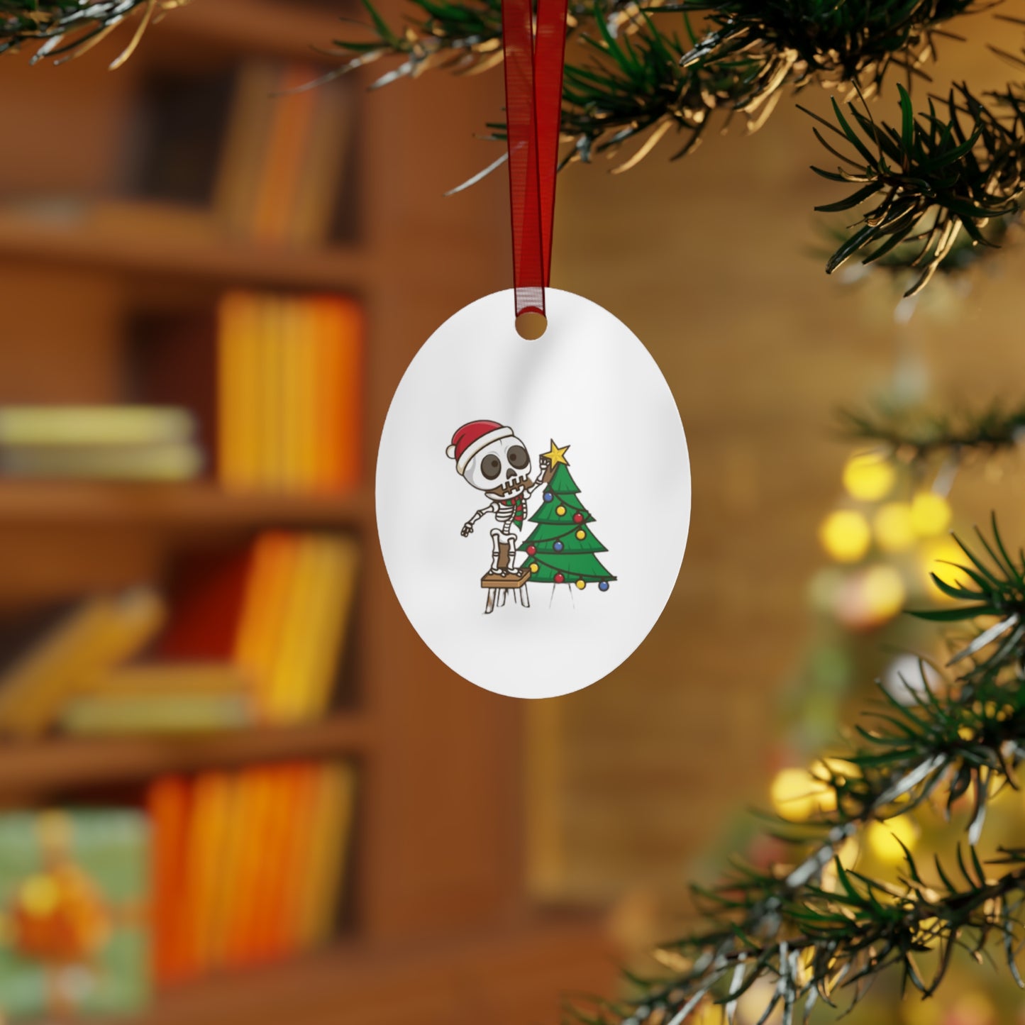 Skeleton Christmas Metal Ornaments