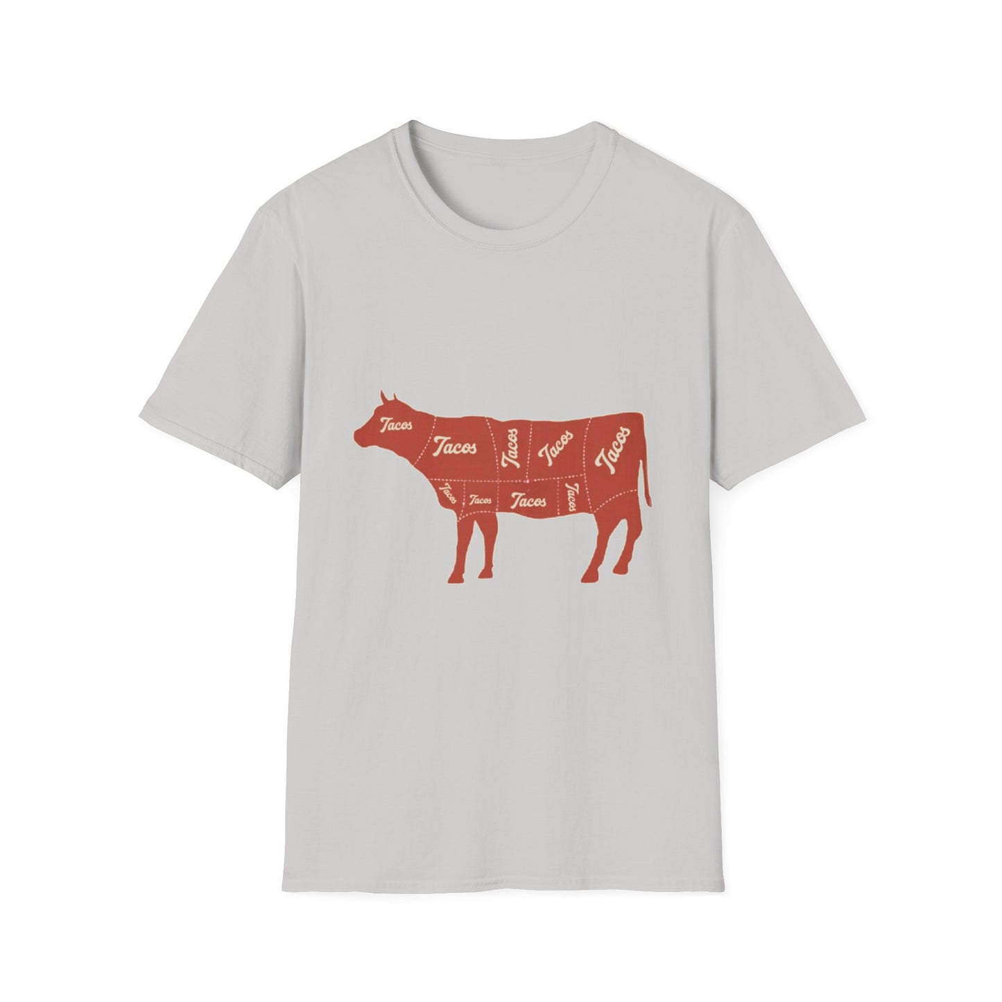 Funny Cow Taco Meat Diagram Unisex T-Shirt, Graphic Tee, Novelty Top, Animal Lover Gift, Farm Animal Shirt