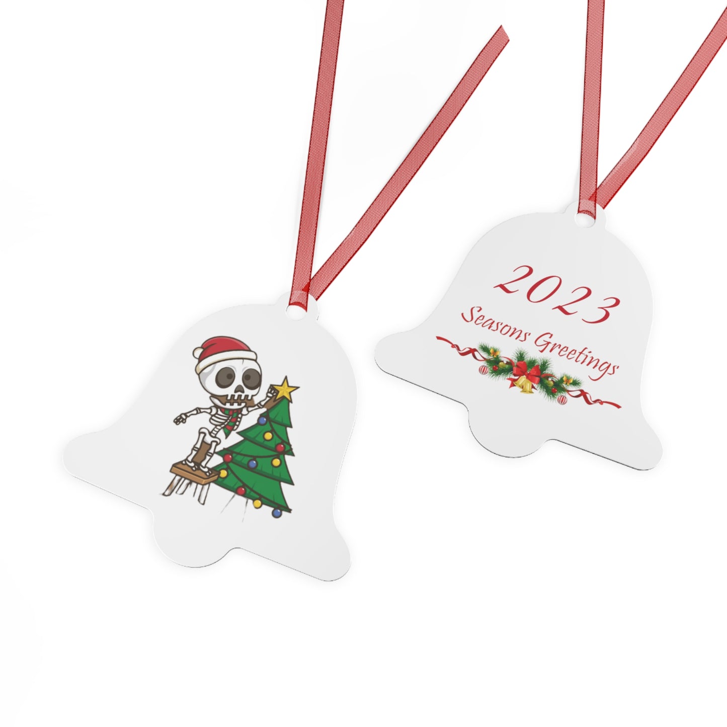 Skeleton Christmas Metal Ornaments