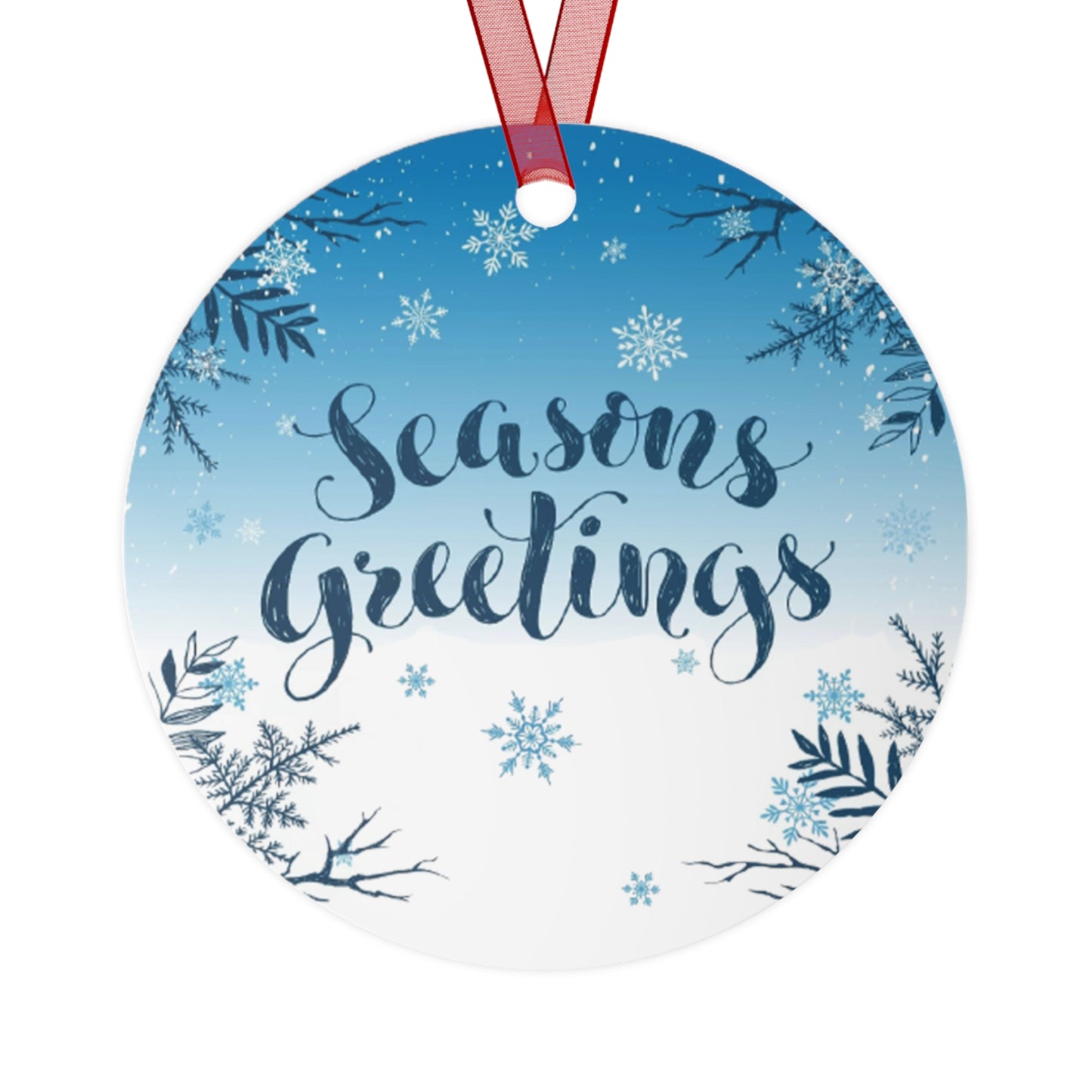 Season's Greetings Metal Ornaments