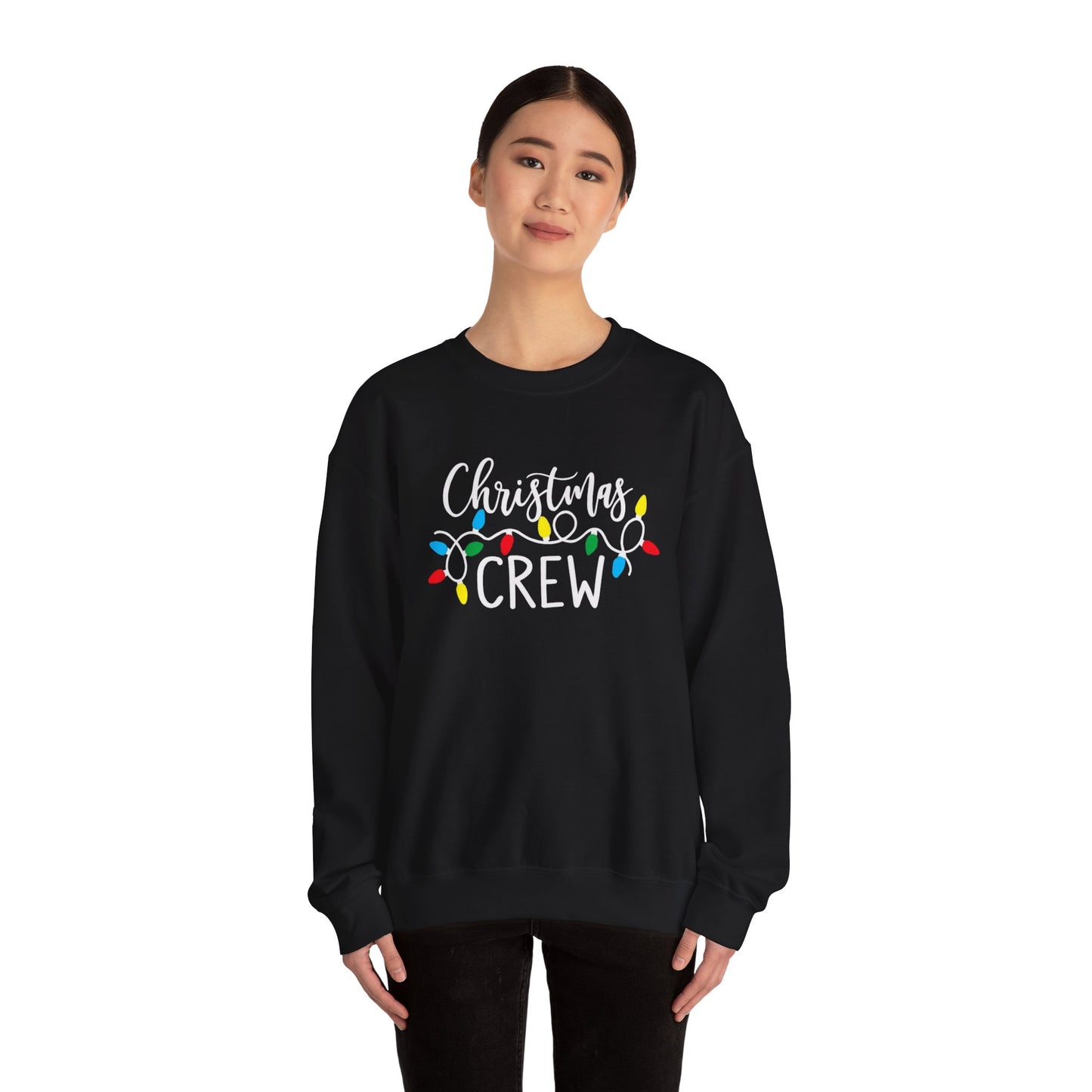 Christmas Crew sweatshirt Matching Family Christmas Shirts Holiday Lights Graphic Tee Cute Xmas Shirt for Women Festive Holiday Party top