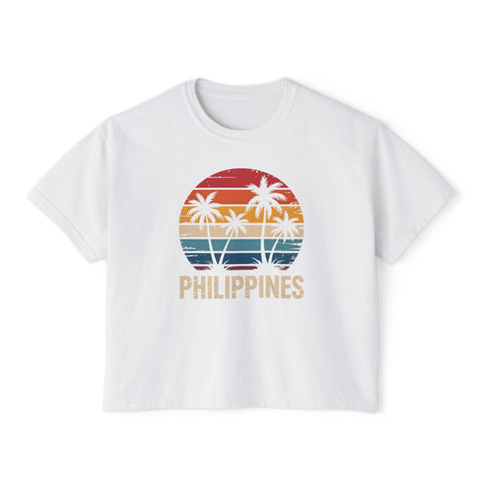 Philippines Heritage Women's Boxy Tee, Filipino Pride Shirt, Relaxed Fit Boxer Tshirt, Ethnic Cultural Clothing, Pinoy Top