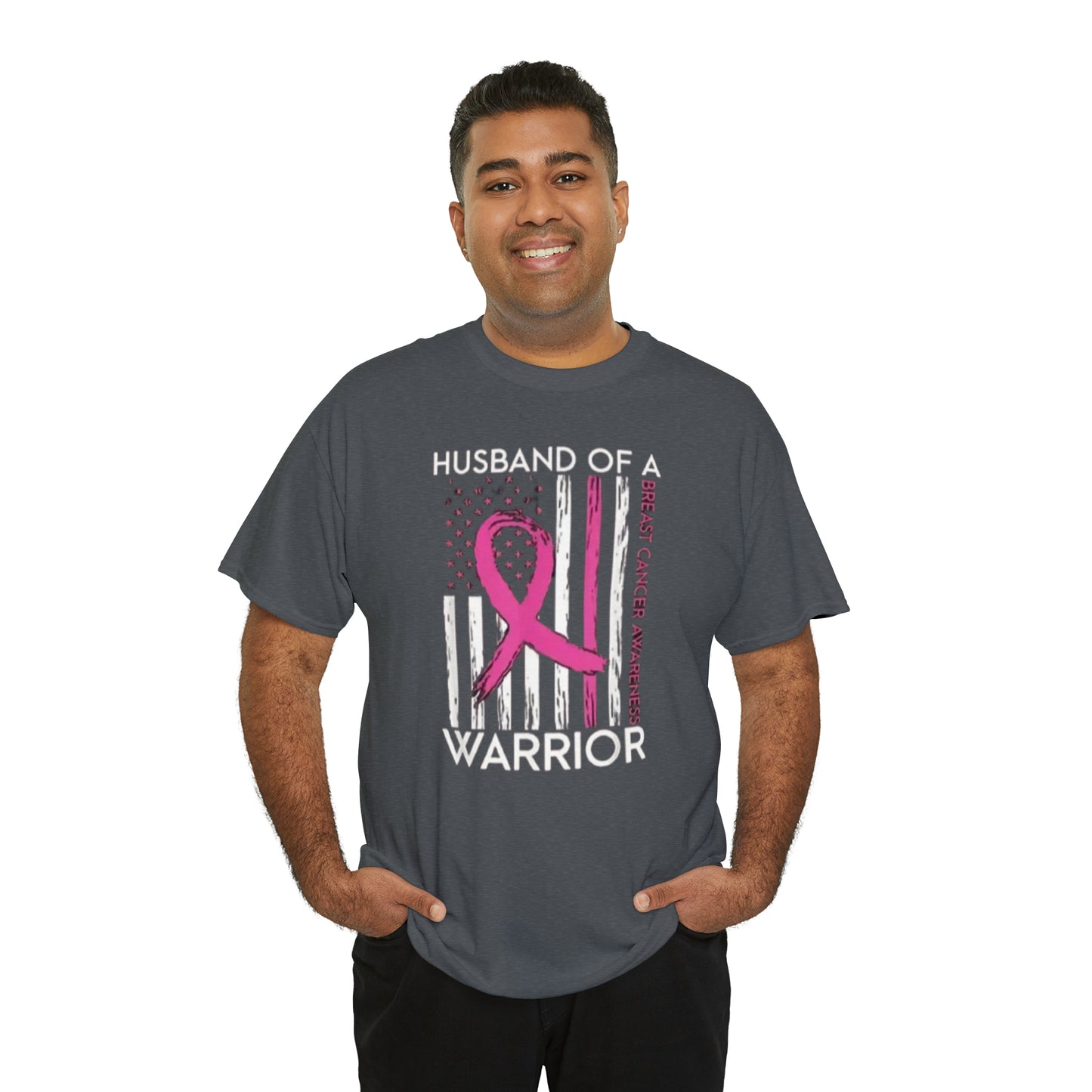 Husband of cancer awareness Unisex Heavy Cotton Tee