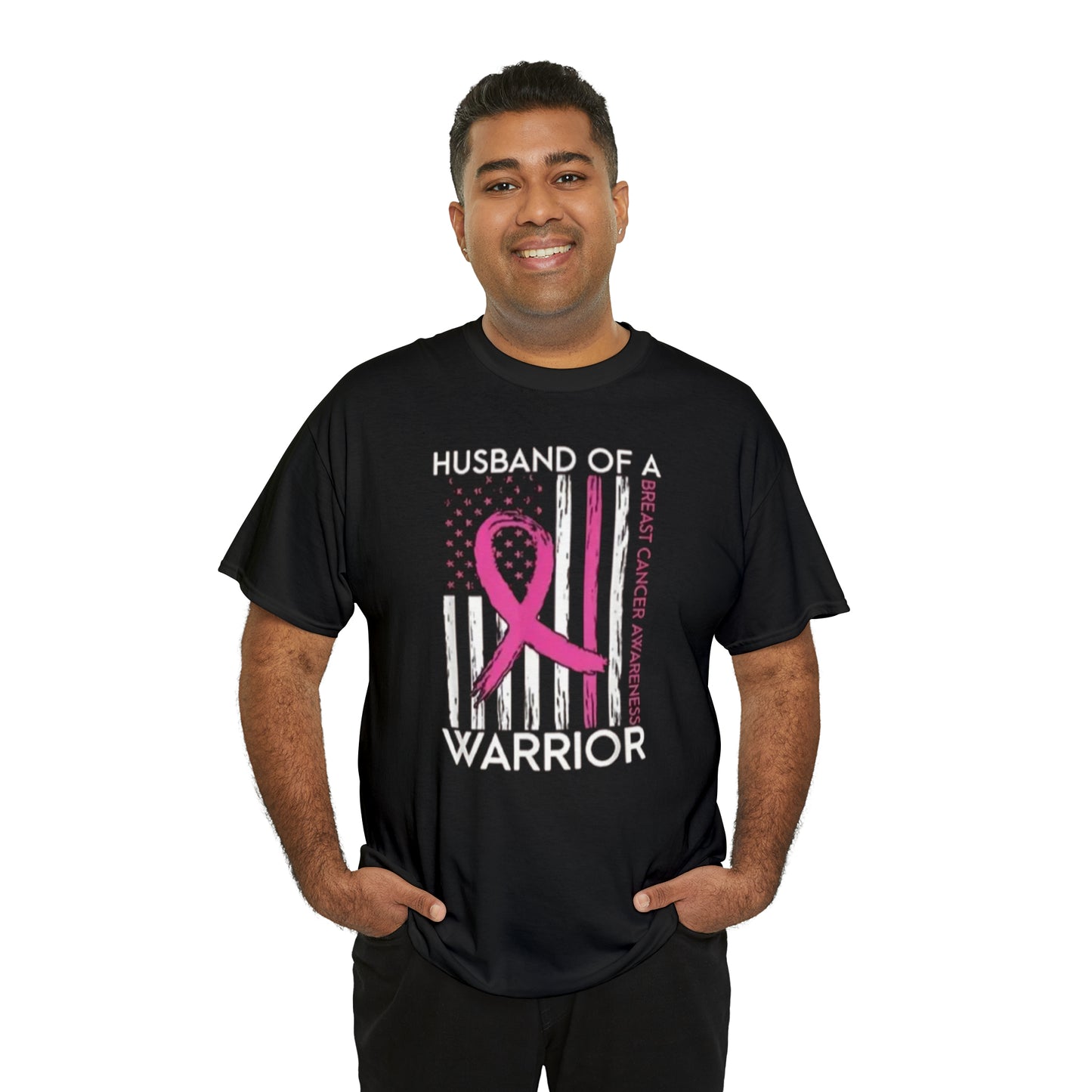 Husband of cancer awareness Unisex Heavy Cotton Tee