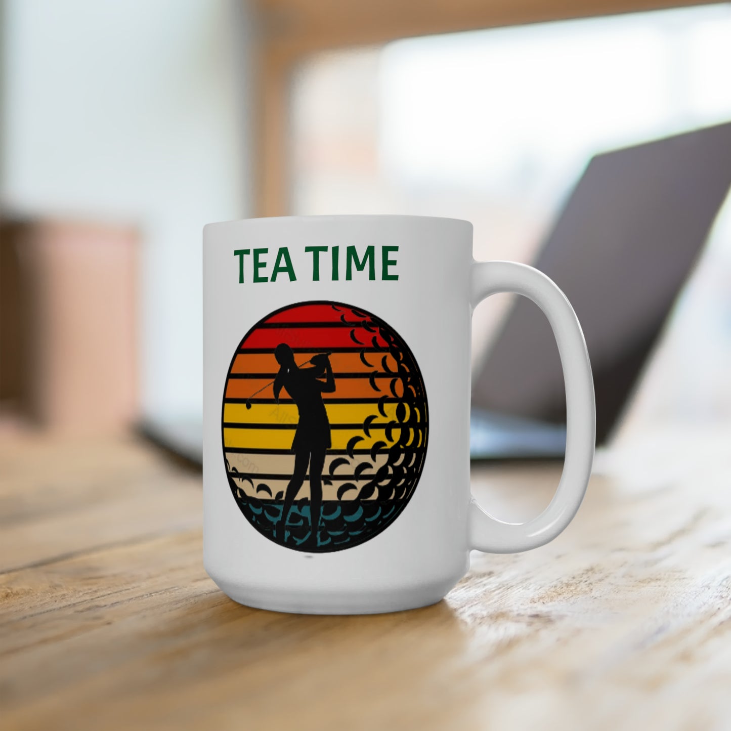 Tea time golf Ceramic Mug 15oz