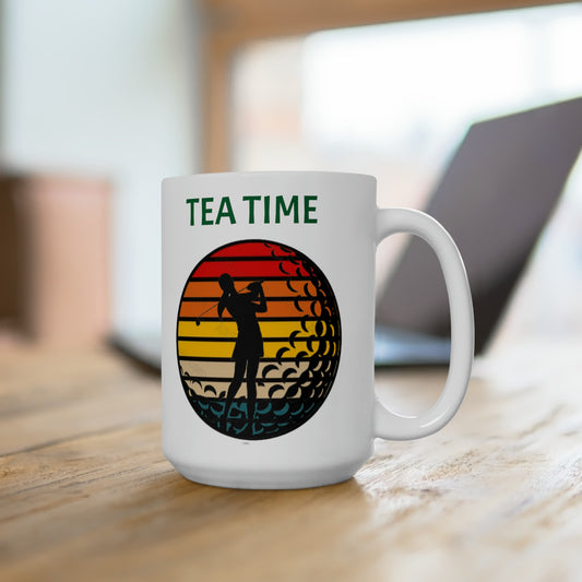 Tea time golf Ceramic Mug 15oz