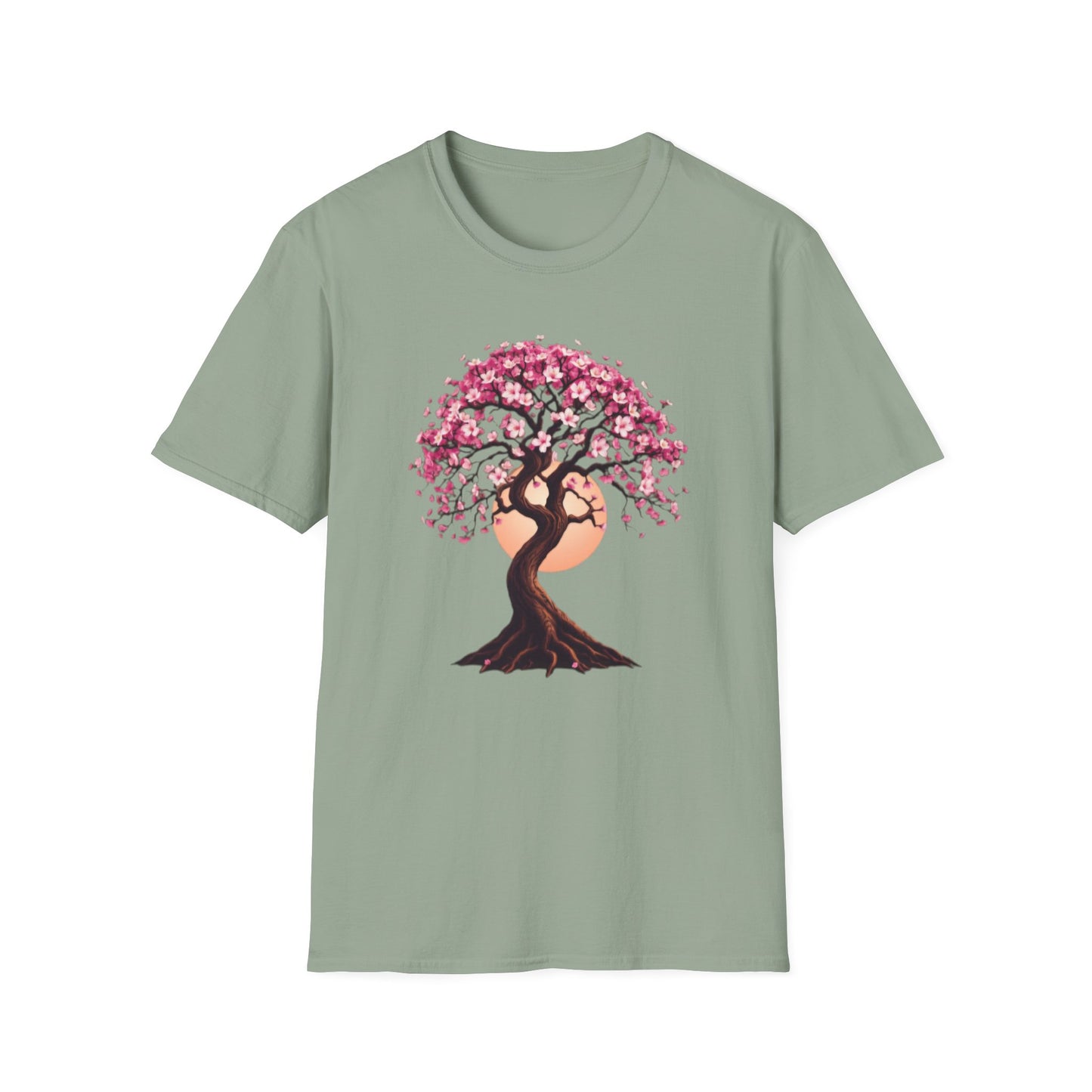 Celestial Tree of Life T-Shirt, Moon Cherry Blossoms Tee, Nature Boho Shirt, Zen Spiritual Top, Festival Apparel