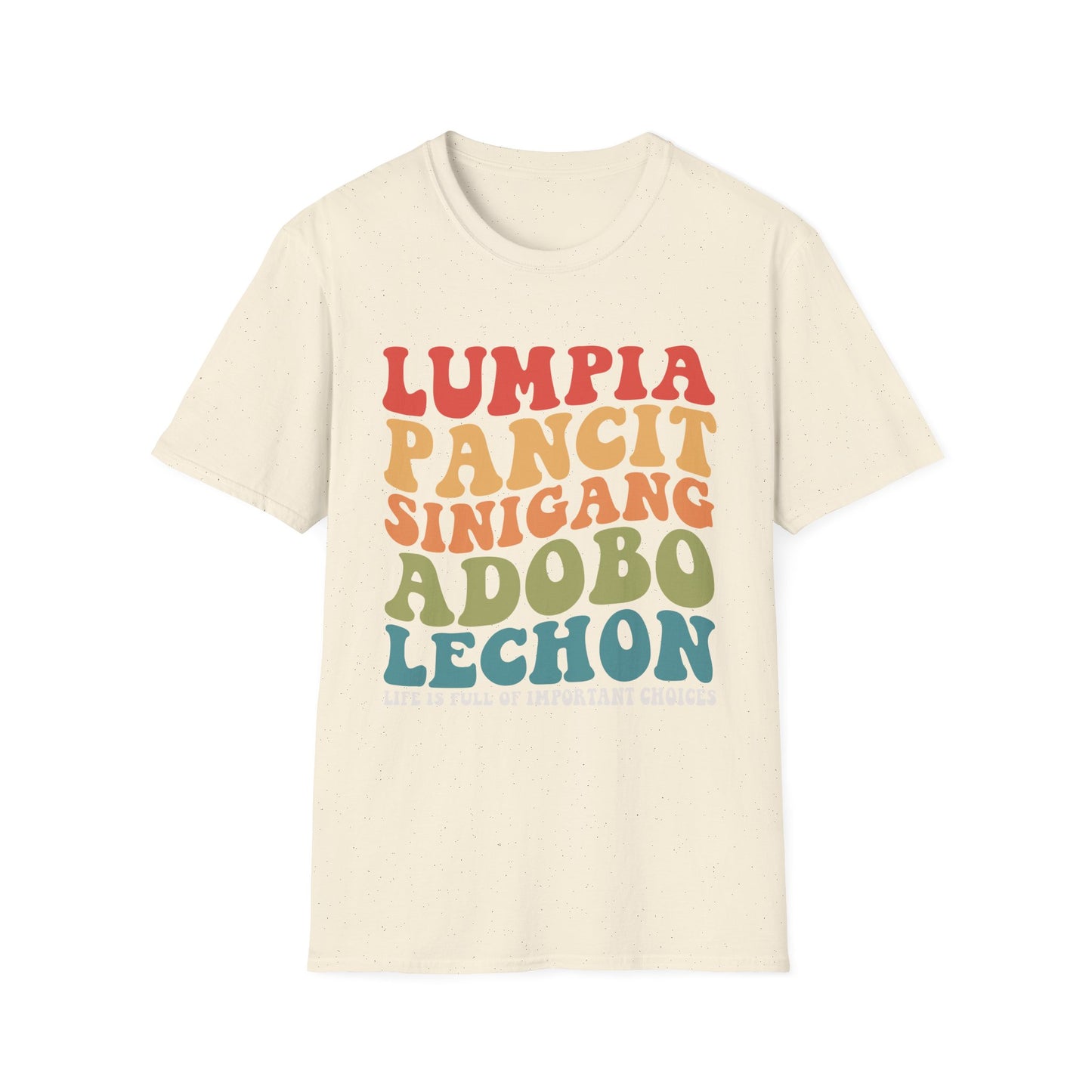 Filipino Food List T-Shirt | Filipino Pride, Lumpia Adobo Halo-Halo, Filipino Cuisine Tee