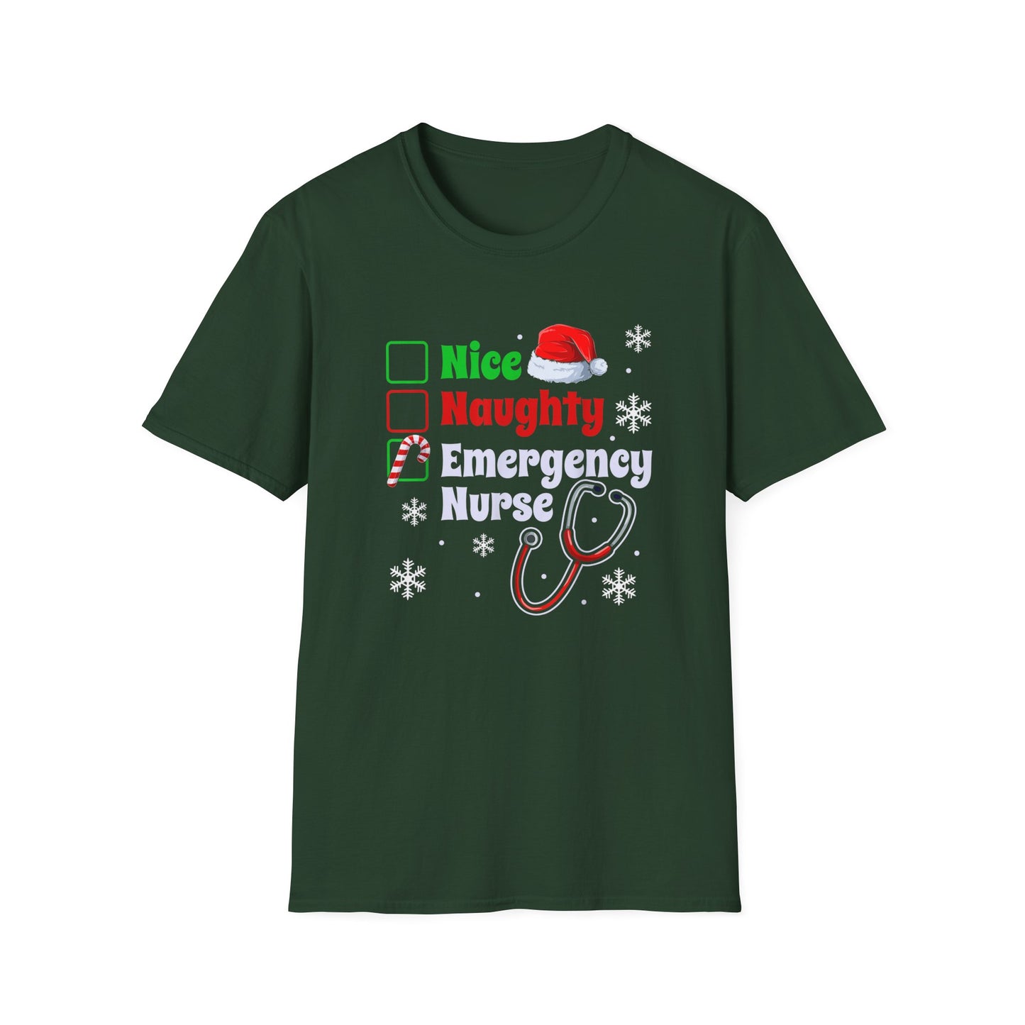 Emergency department naughty or nice  T-Shirt nurse, doctors respiratory tech , holiday medical staff shirt, hospital EMT, Paramedics