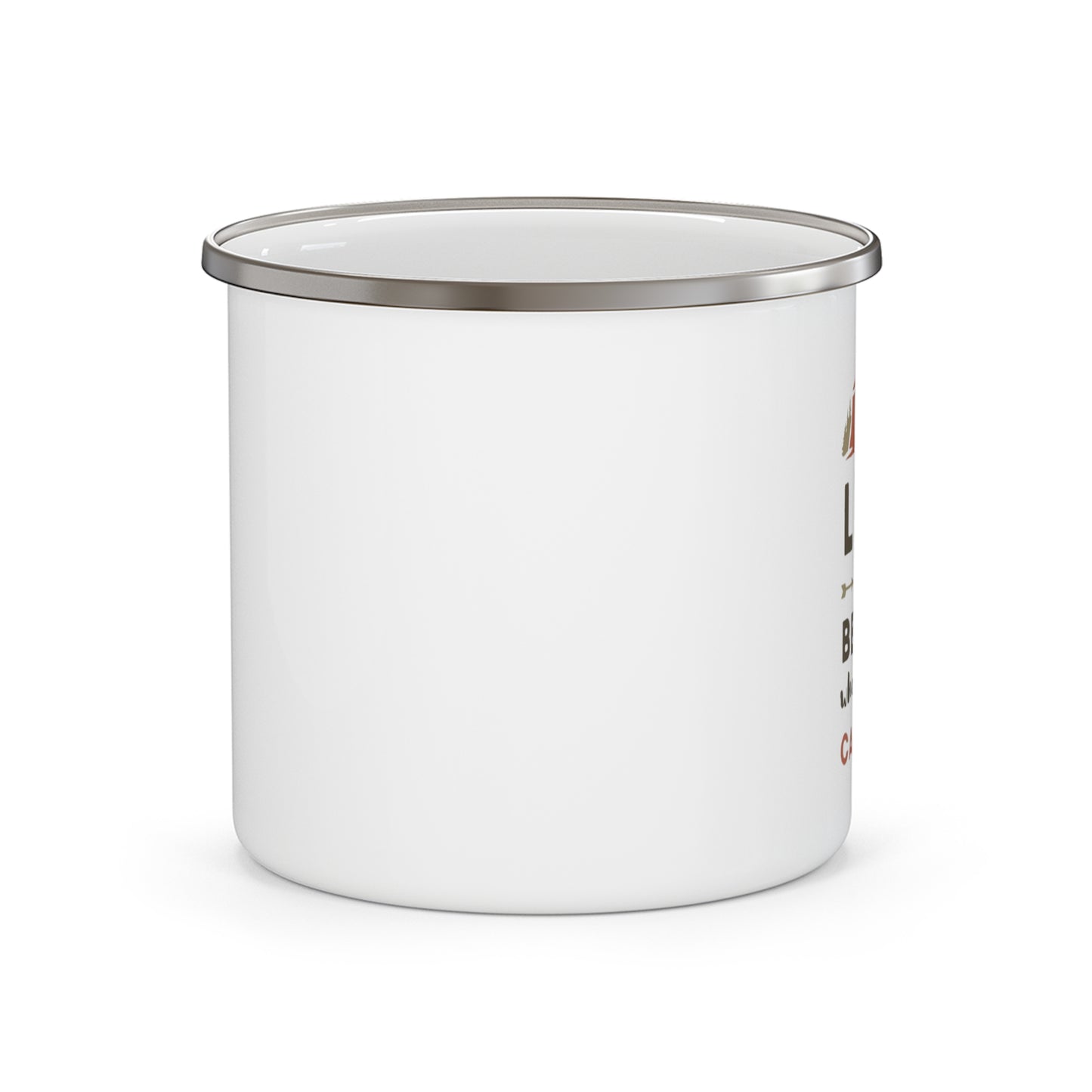 Life is better camping (Left handed )Enamel Camping Mug