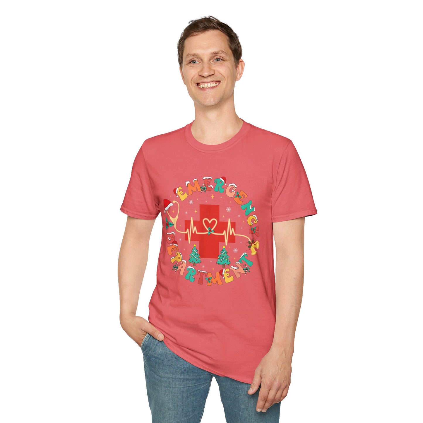 Emergency Department Festive Holiday T-Shirt - Christmas Nurse Doctor Medic Tee, Holiday Medical Staff Shirt, Hospital EMT Paramedic Uniform