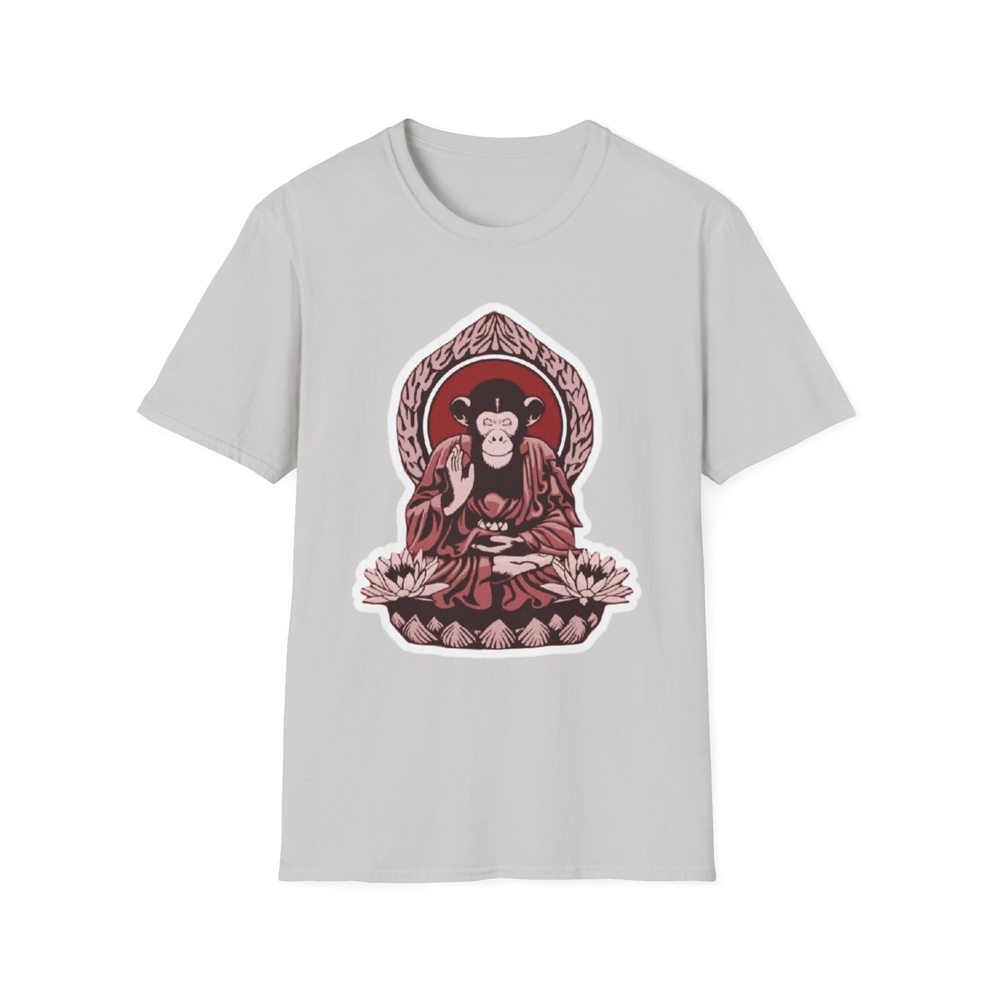 Chimpanzee Meditation T-Shirt, Buddhist Monkey Tee, Zen Animal Shirt, Mindfulness Top, Relaxation Apparel