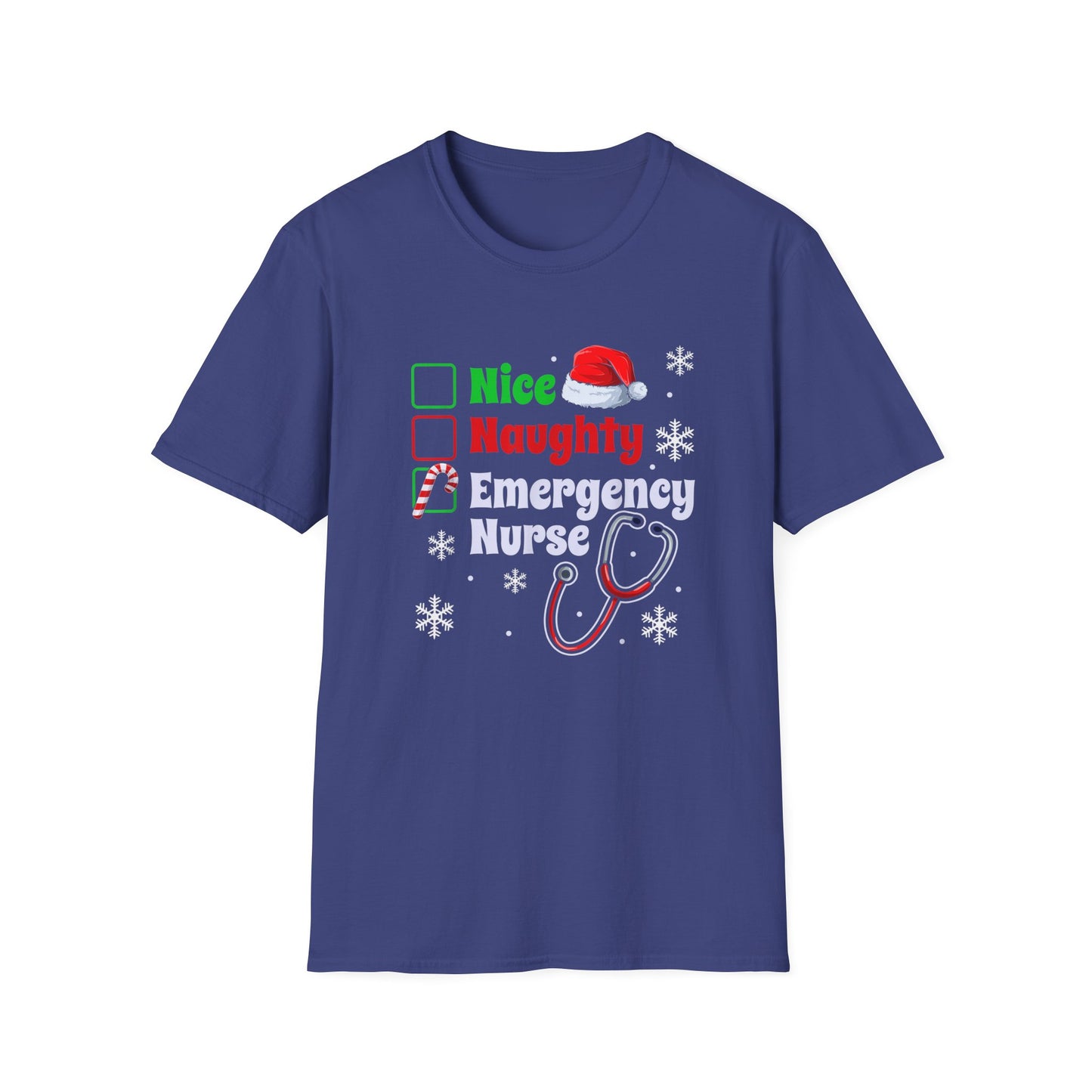 Emergency department naughty or nice  T-Shirt nurse, doctors respiratory tech , holiday medical staff shirt, hospital EMT, Paramedics