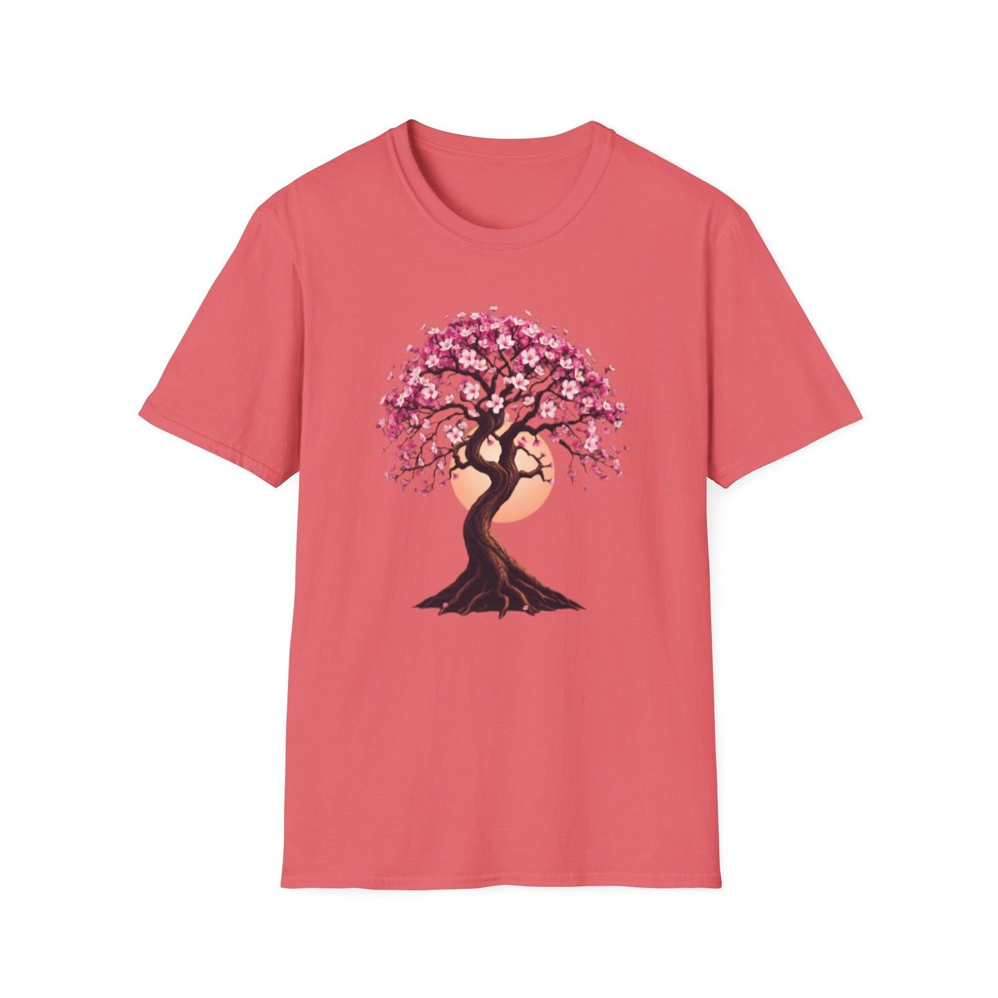 Celestial Tree of Life T-Shirt, Moon Cherry Blossoms Tee, Nature Boho Shirt, Zen Spiritual Top, Festival Apparel
