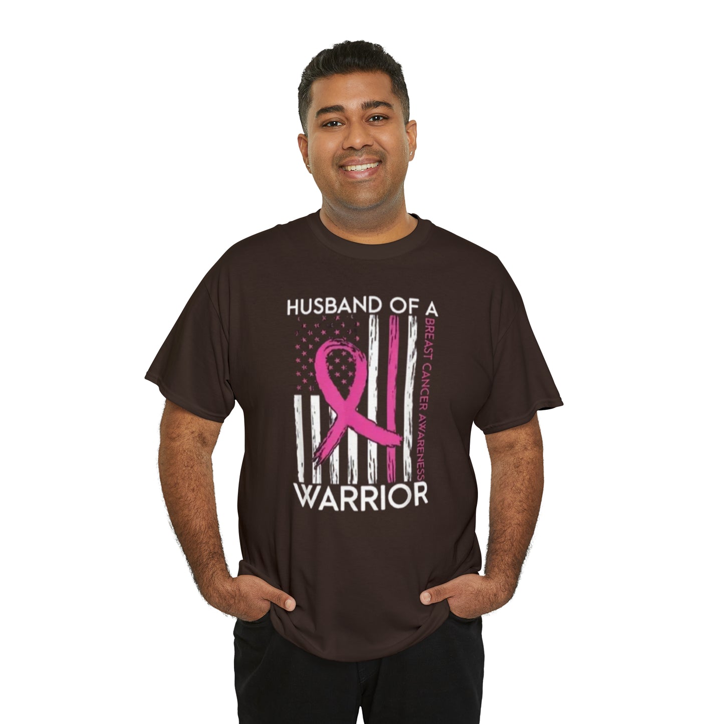 Husband of cancer awareness Unisex Heavy Cotton Tee