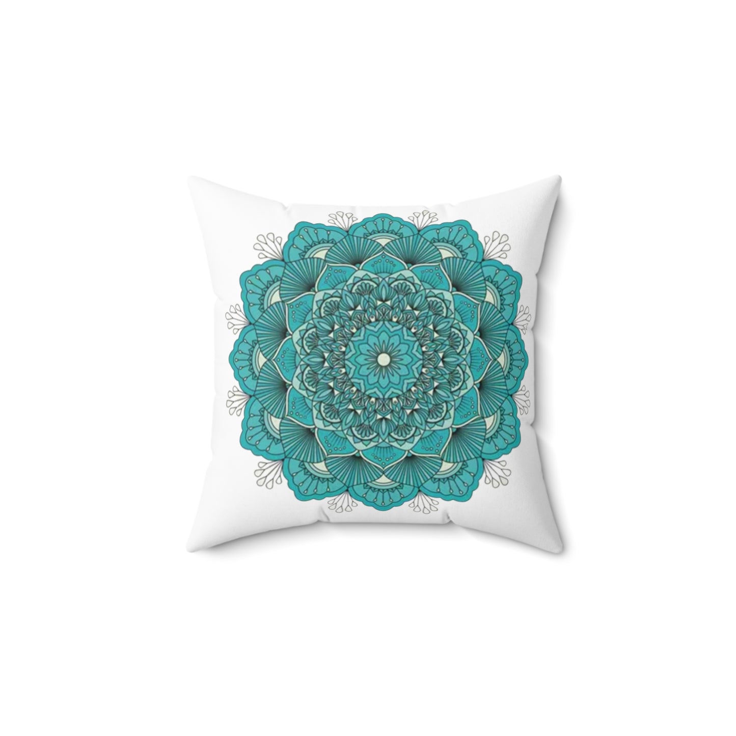 Blue Mandala Spun Polyester Square Pillow