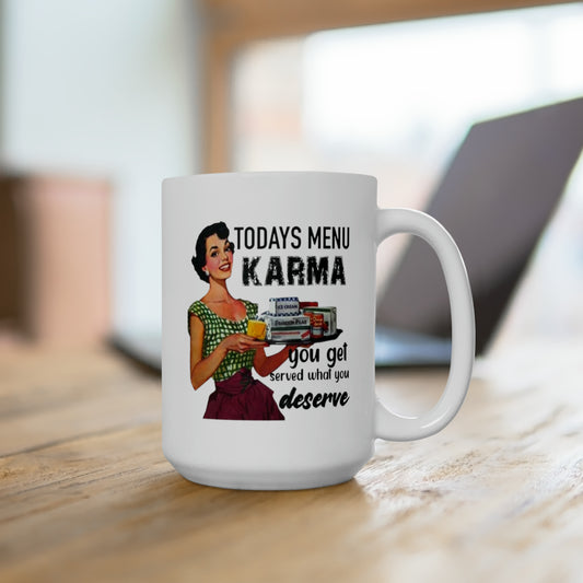 Karma Ceramic Mug 15oz contact seller right handed mug