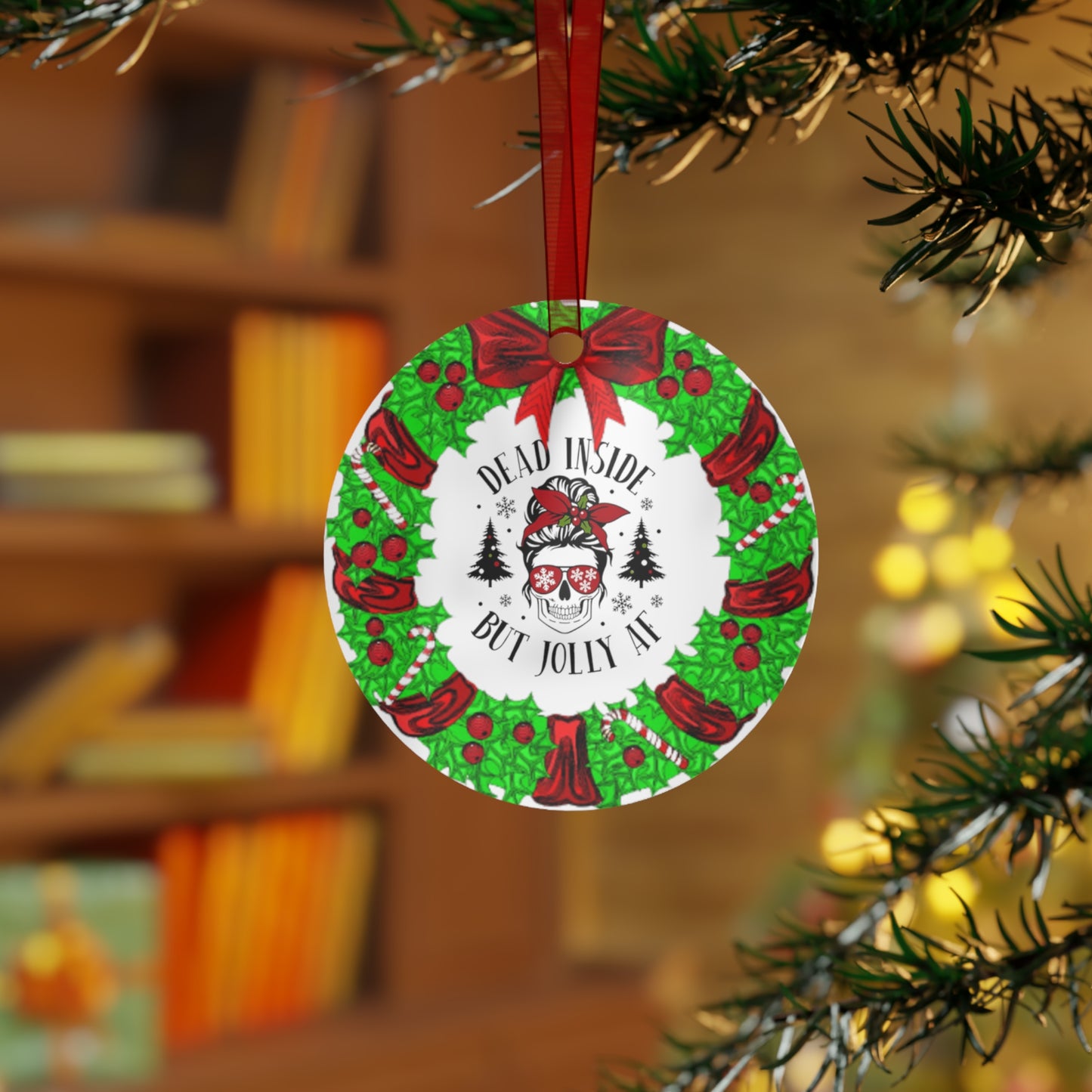Skeleton Christmas Metal Ornaments
