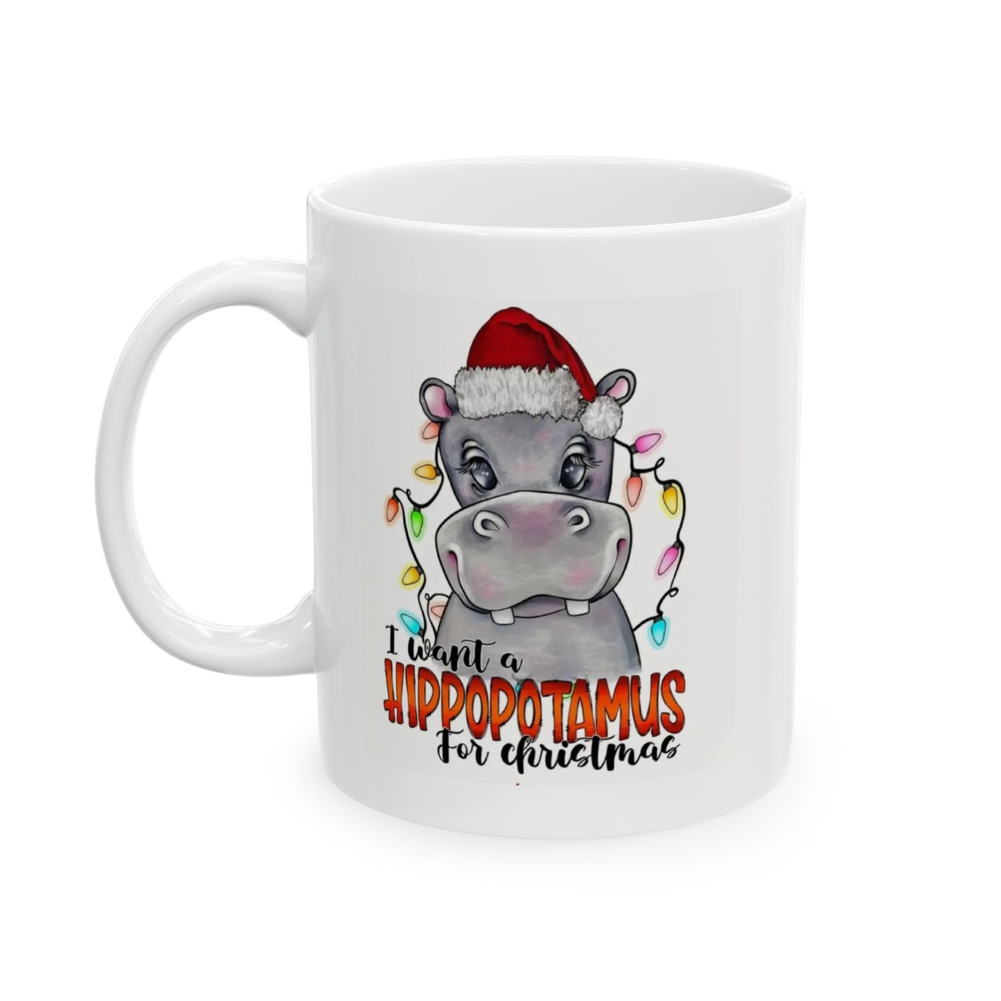 Hippopotamus  Christmas  Ceramic Mug 11oz