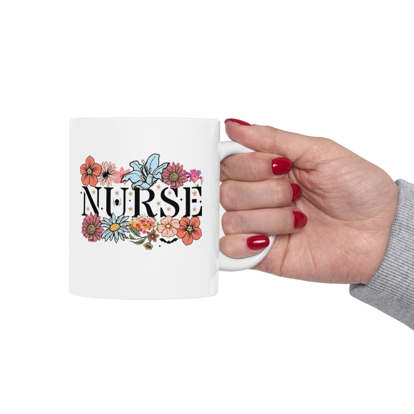 Nurse Ceramic Mug 11oz( Contact seller for customize cup into change to right hand in mug.)