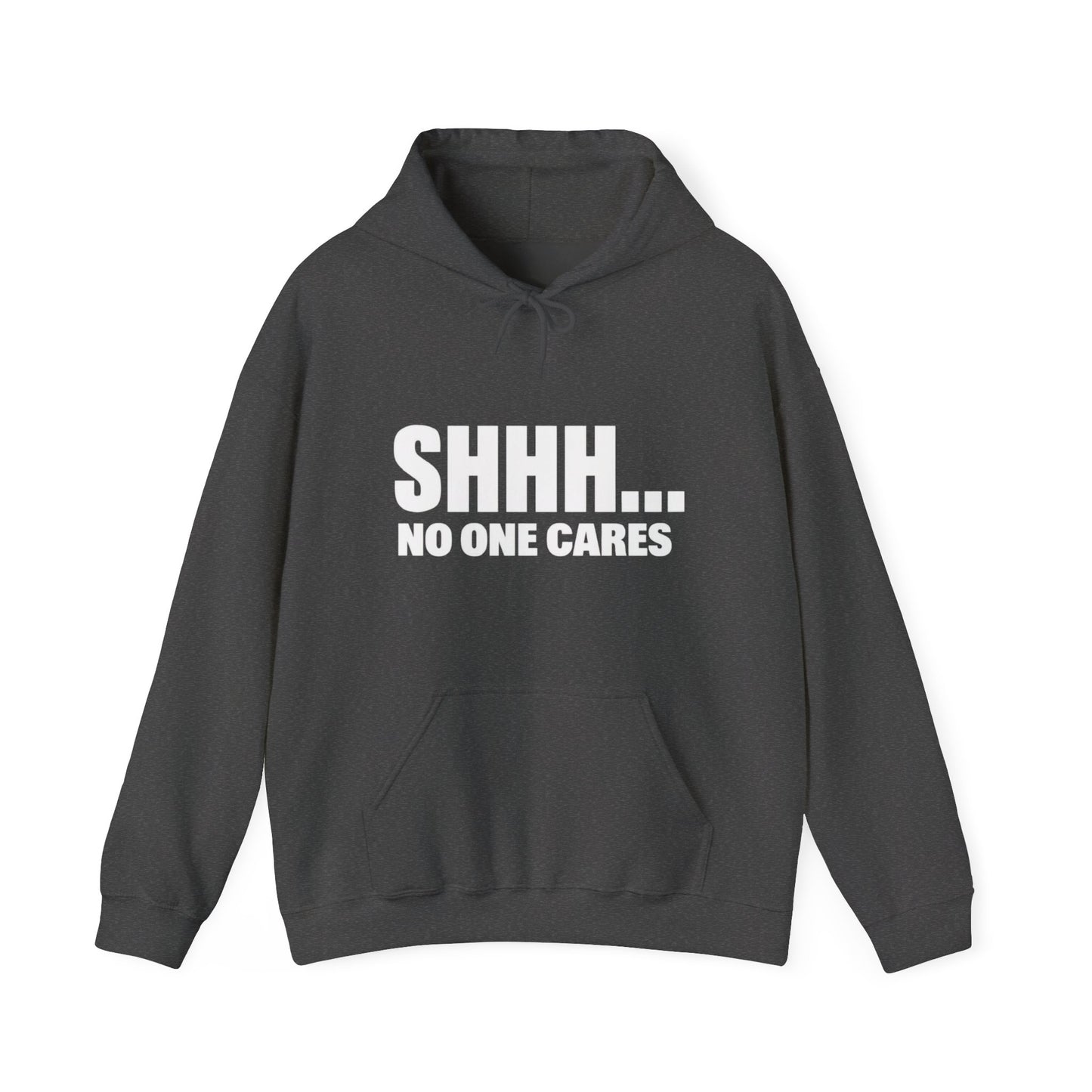 Funny "Shhh No One Cares" Hoodie, Sarcastic Gift for Teens and Adults, Unisex Sweatshirt, Long Sleeve Pullover