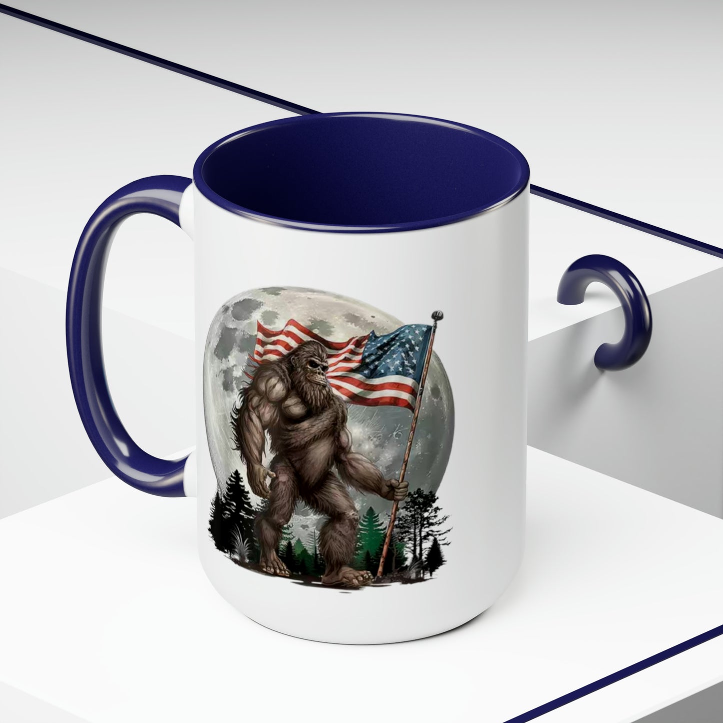 Ape moon Two-Tone Coffee Mugs, 15oz